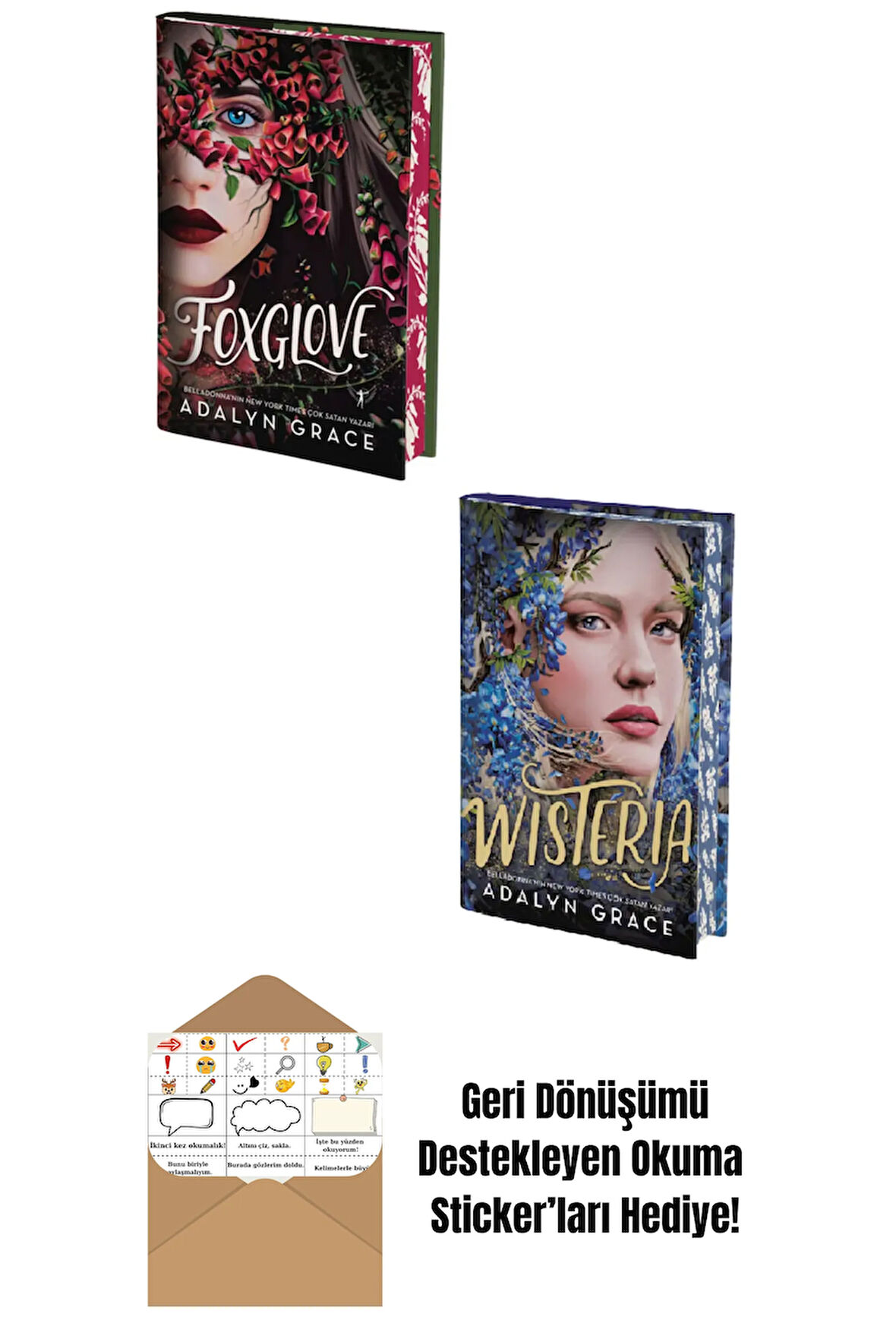 Foxglove + Wisteria 2 Kitap Set Ciltli + Okuma Sticker'ları