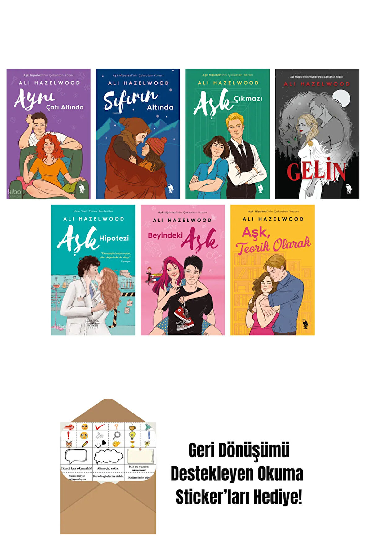 Ali Hazelwood 7 Kitap Seti + Okuma Sticker'ları