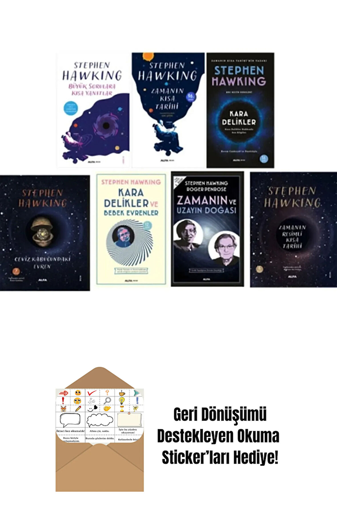 Stephen Hawking 7 Kitap Set + Okuma Sticker'ları