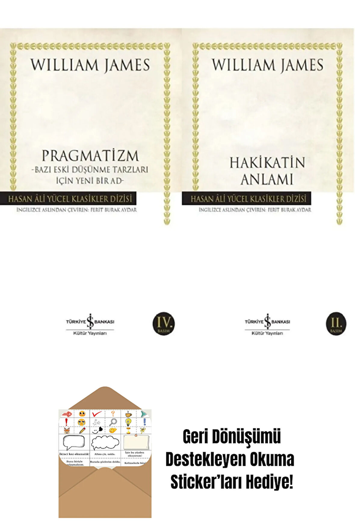 2 Kitap Takım  William James + Okuma Sticker'ları