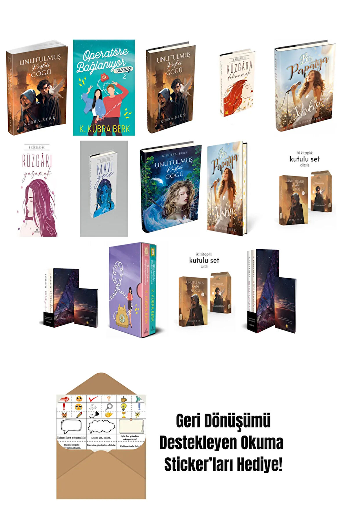 K. Kübra Berk 14 Kitap Seti + Okuma Sticker'ları