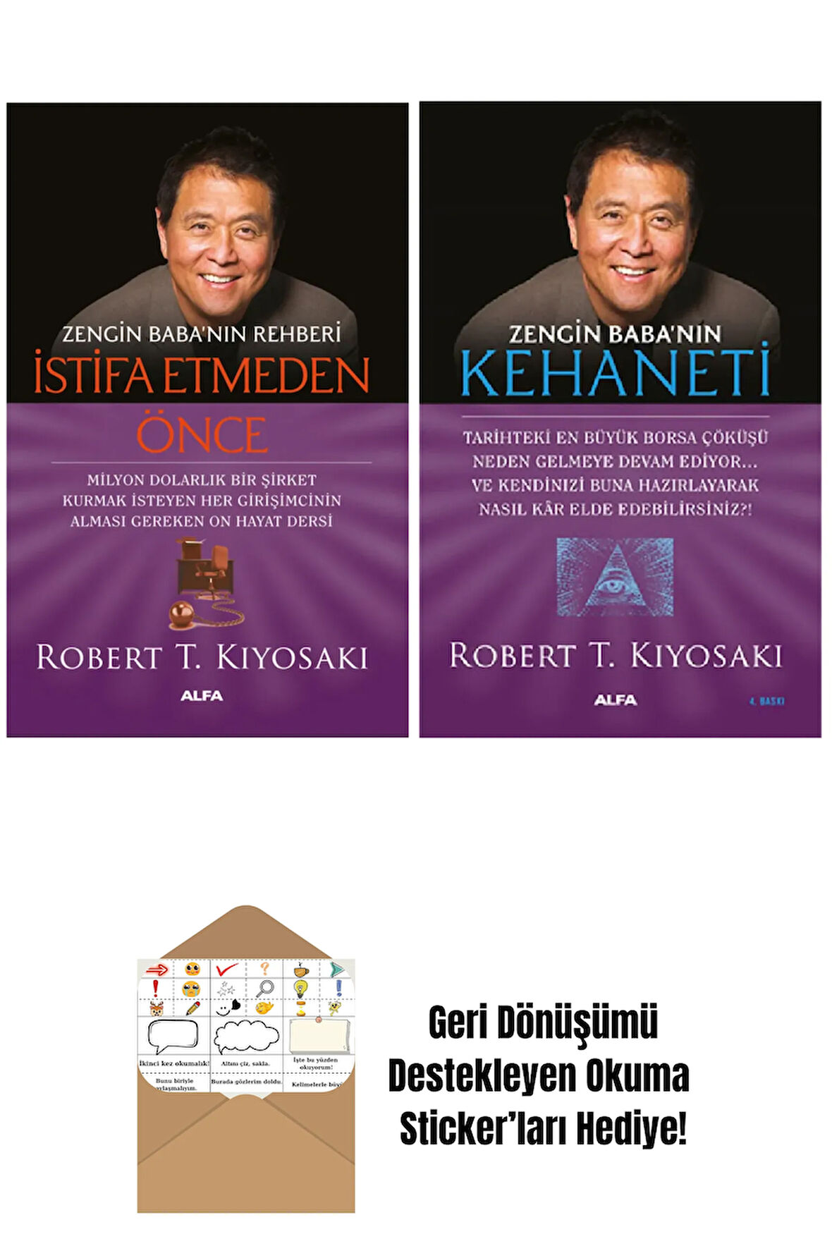 İstifa Etmeden Önce + Zengin Baba'nın Kehaneti 2 Kitap + Okuma Sticker'ları