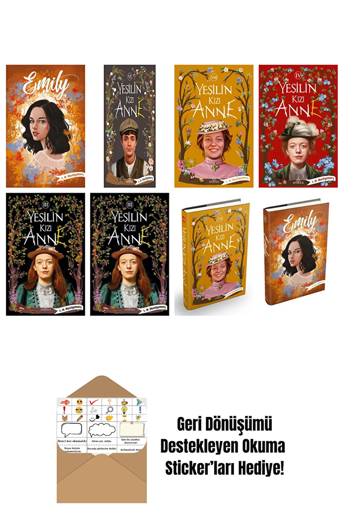 L. M. Montgomery 8 Kitap Seti + Okuma Sticker'ları