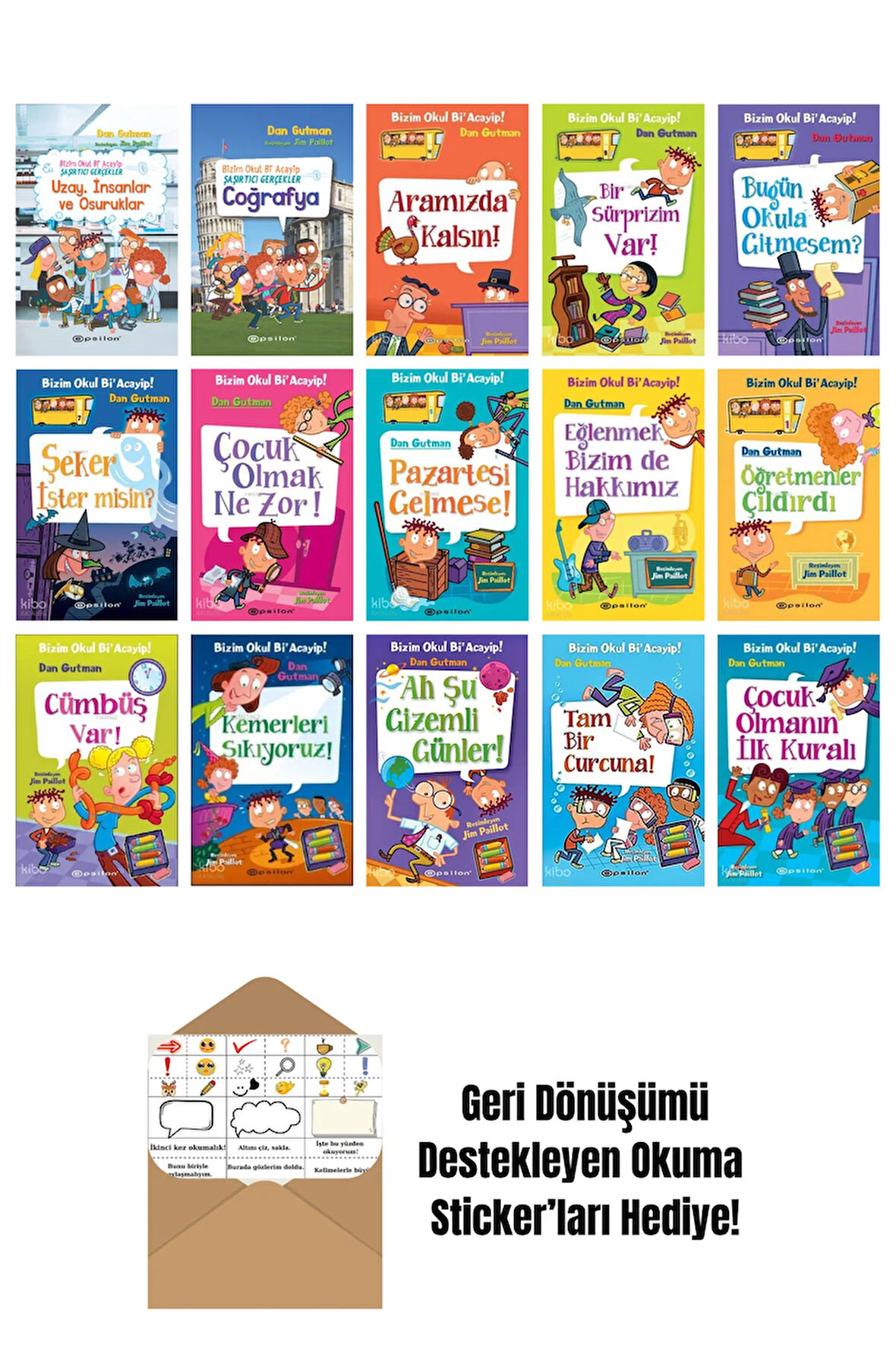 Dan Gutman 15 Kitap Seti + Okuma Sticker'ları