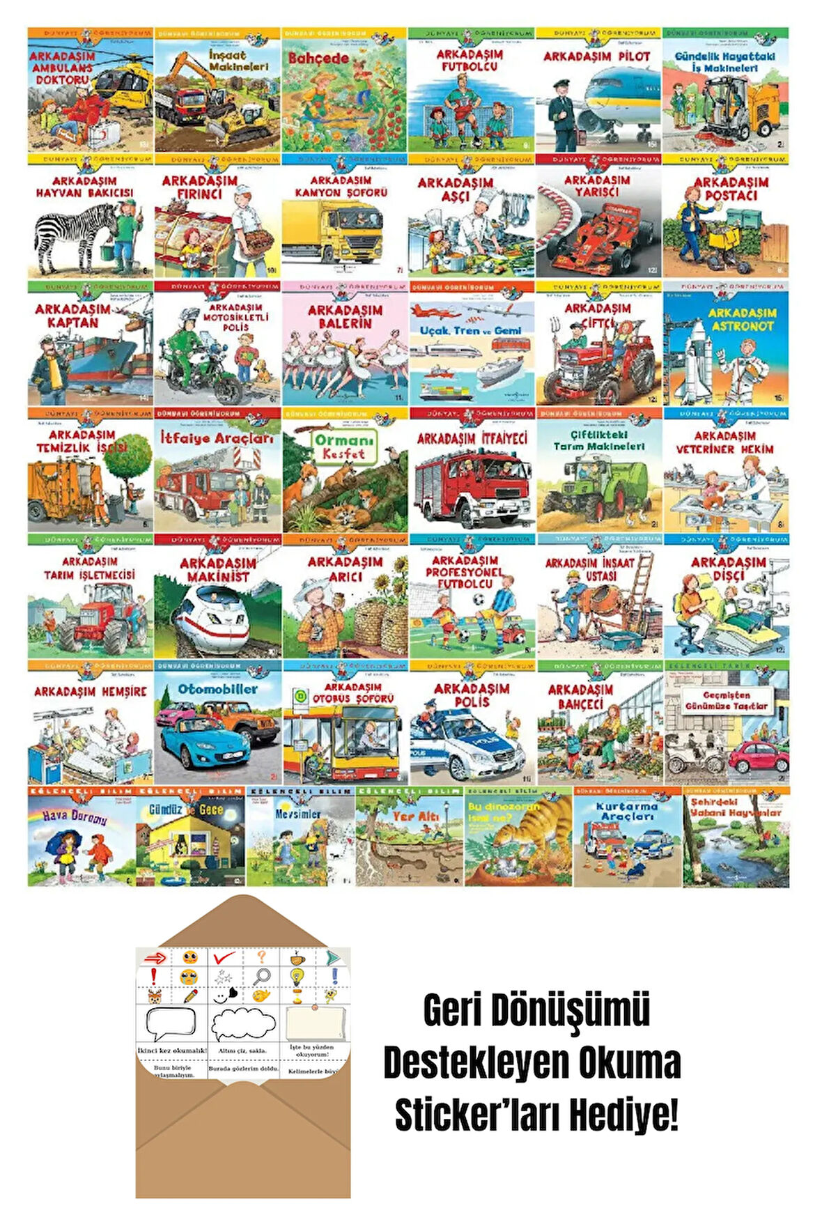 Dünyayı Öğreniyorum Serisi Meslekler 41 Kitap Set + Okuma Sticker'ları