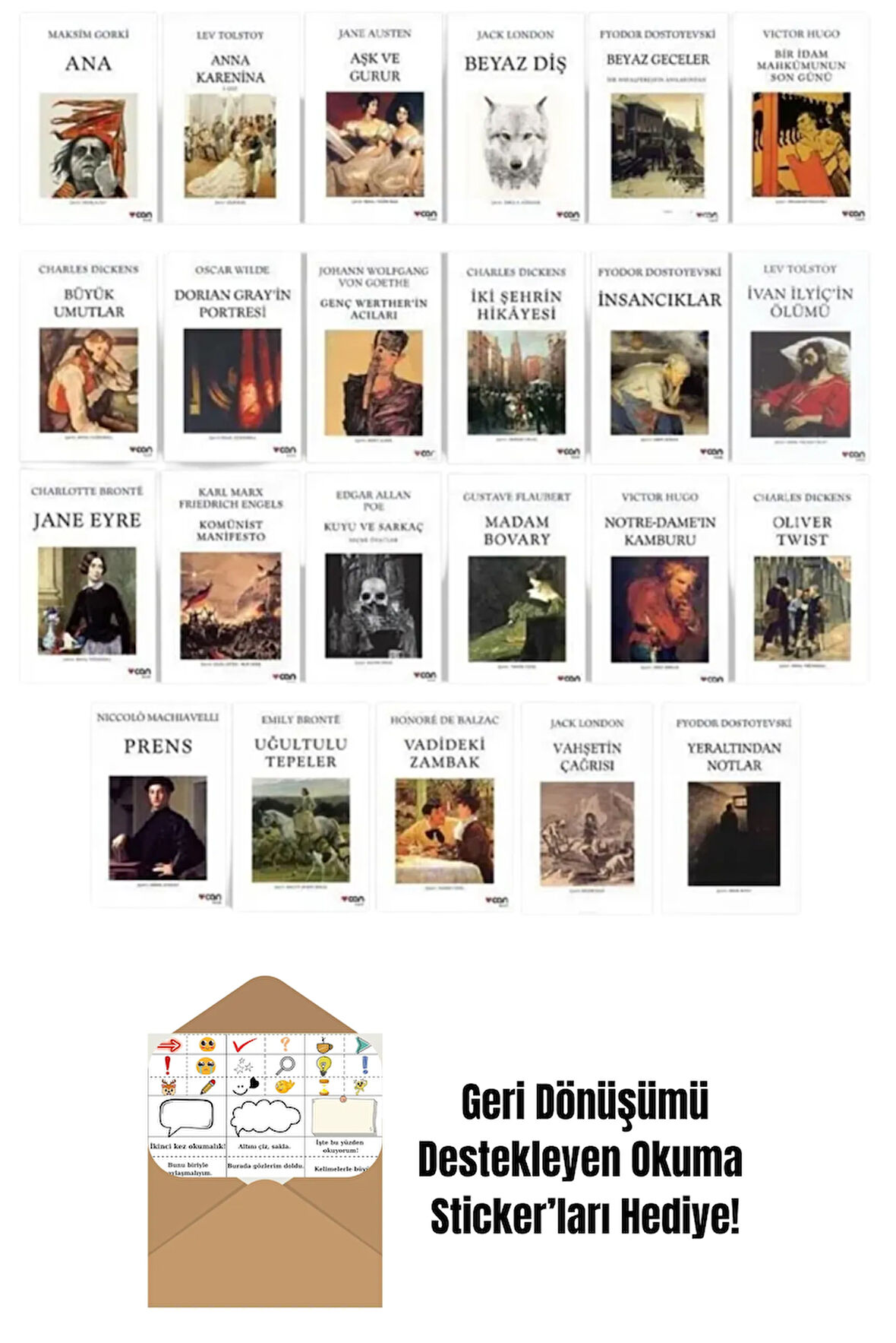 Dünya Klasikleri Seti 24 Kitap + Okuma Sticker'ları