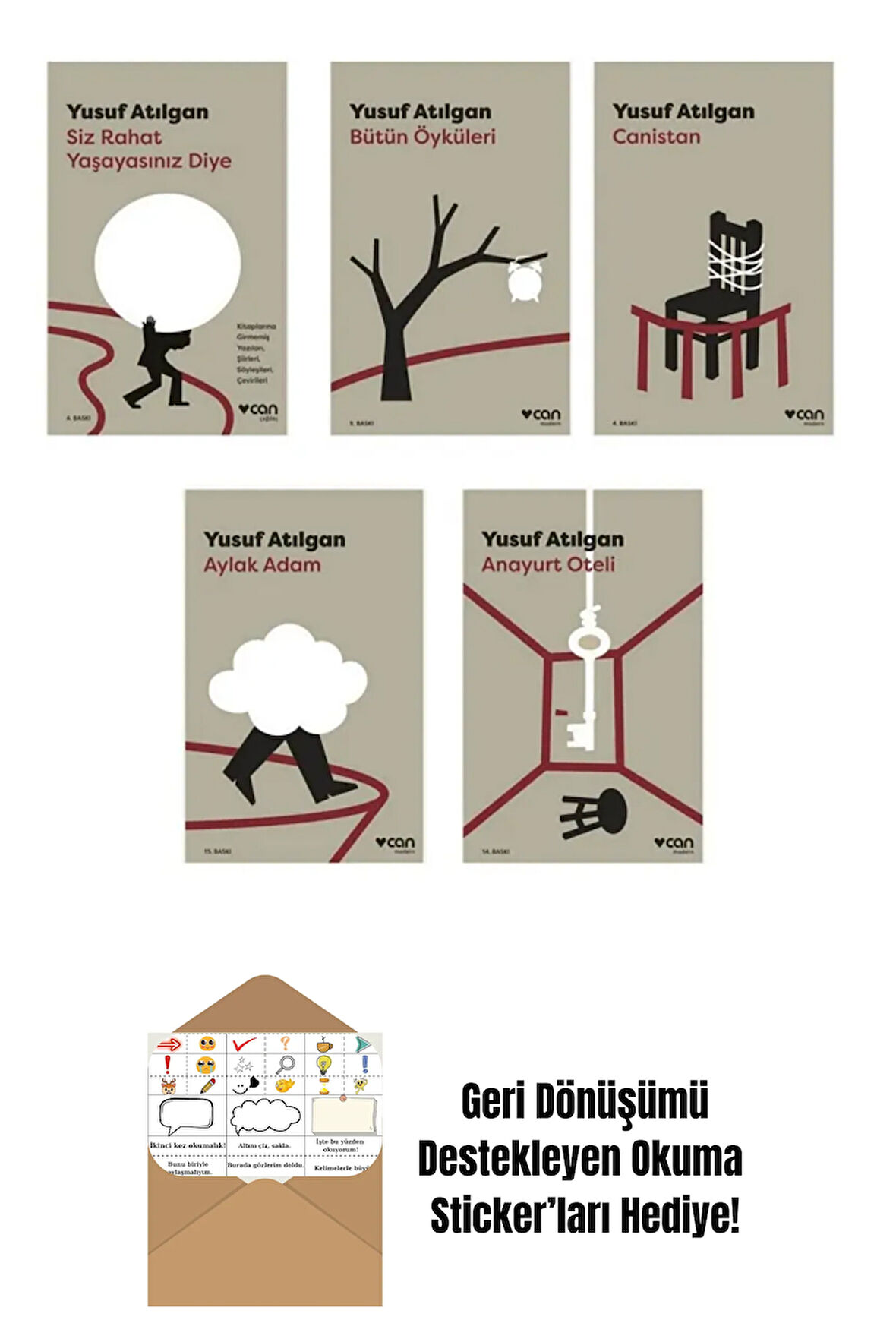 Yusuf Atılgan 5 Kitap Set + Okuma Sticker'ları