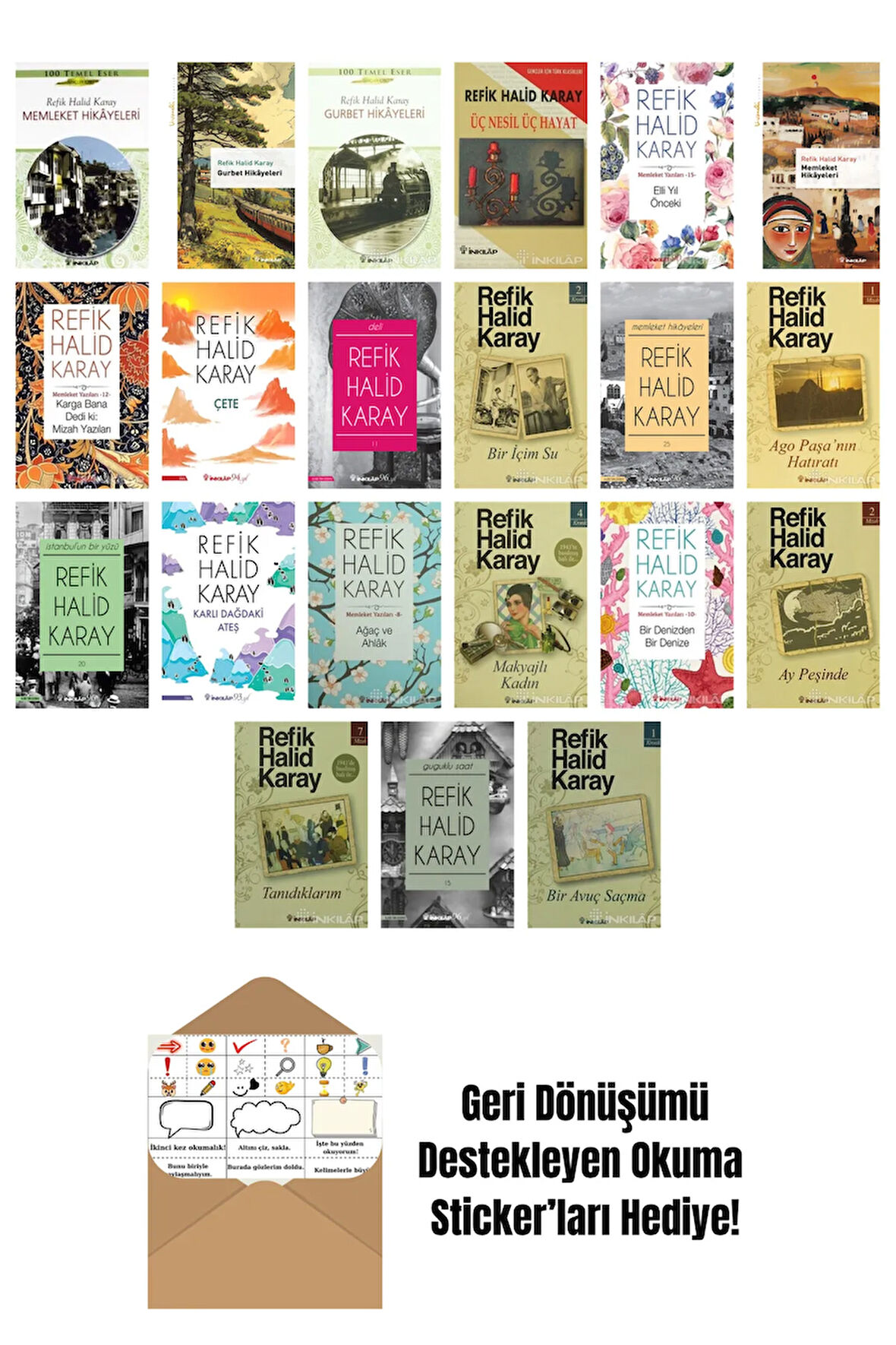 Refik Halid Karay 21 Kitap Seti + Okuma Sticker'ları