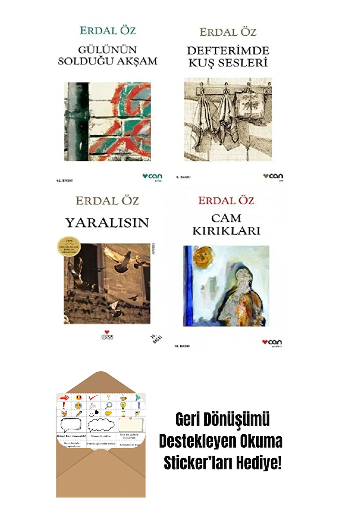 4 Kitap Set - Erdal Öz + Okuma Sticker'ları