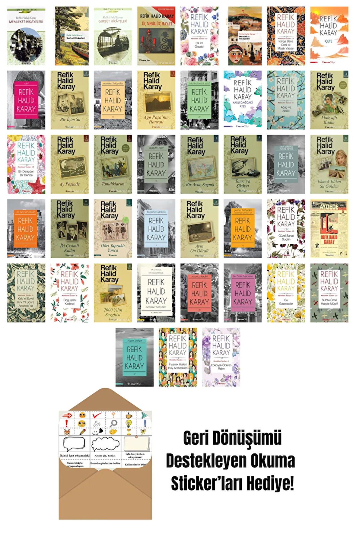 Refik Halid Karay 43 Kitap Seti + Okuma Sticker'ları