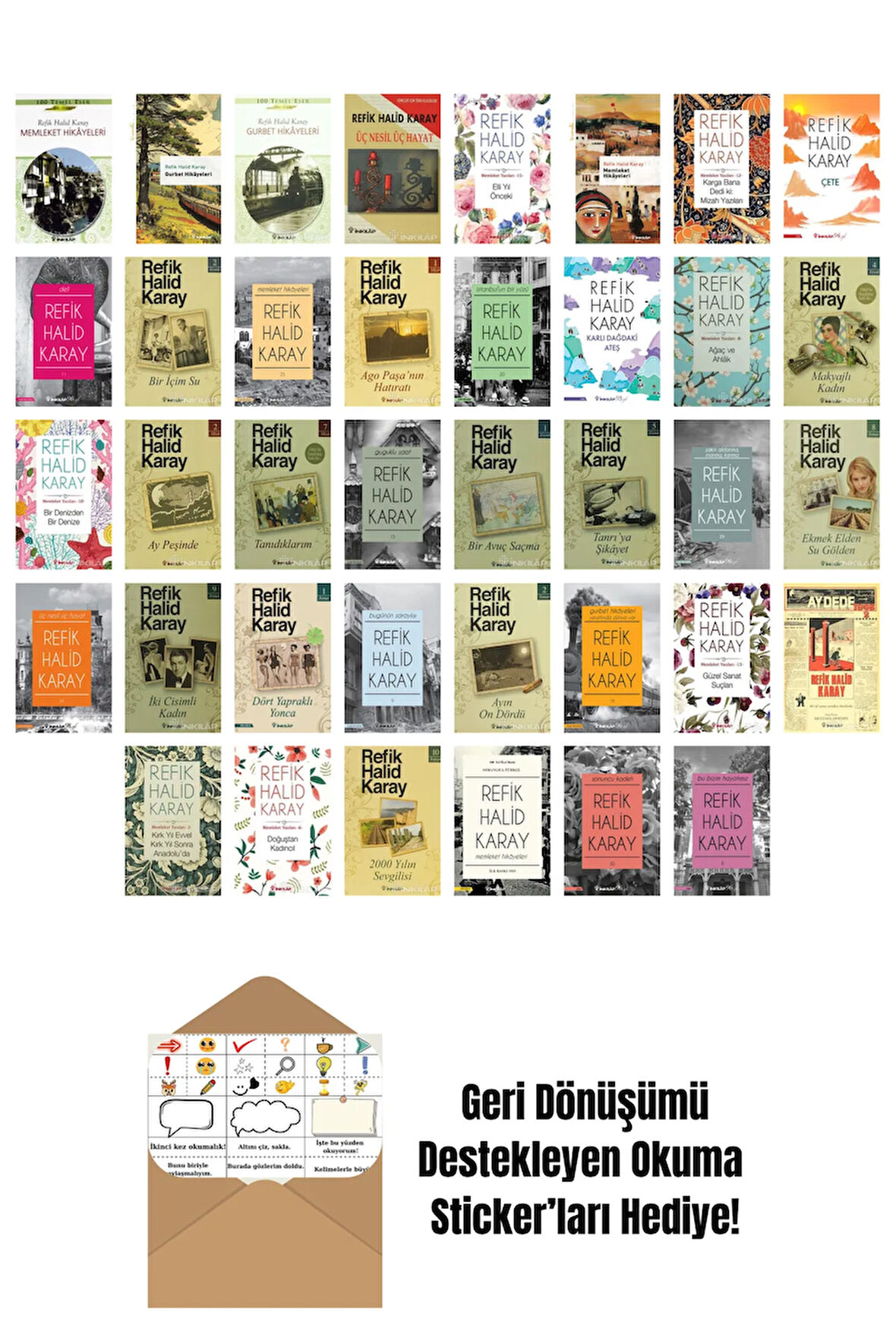 Refik Halid Karay 38 Kitap Seti + Okuma Sticker'ları