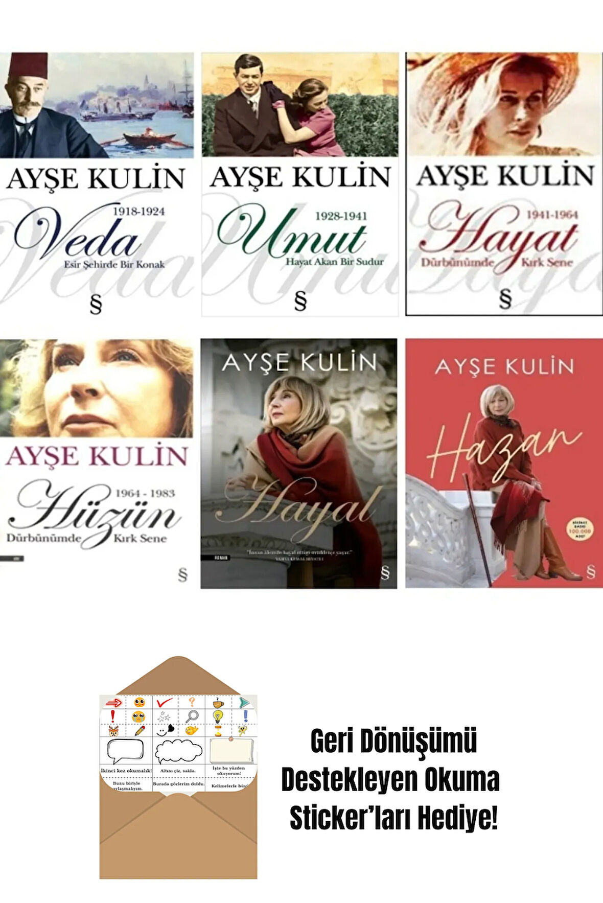 Veda - Umut - Hayat - Hüzün - Hayal - Hazan / 6 Kitap Set + Okuma Sticker'ları