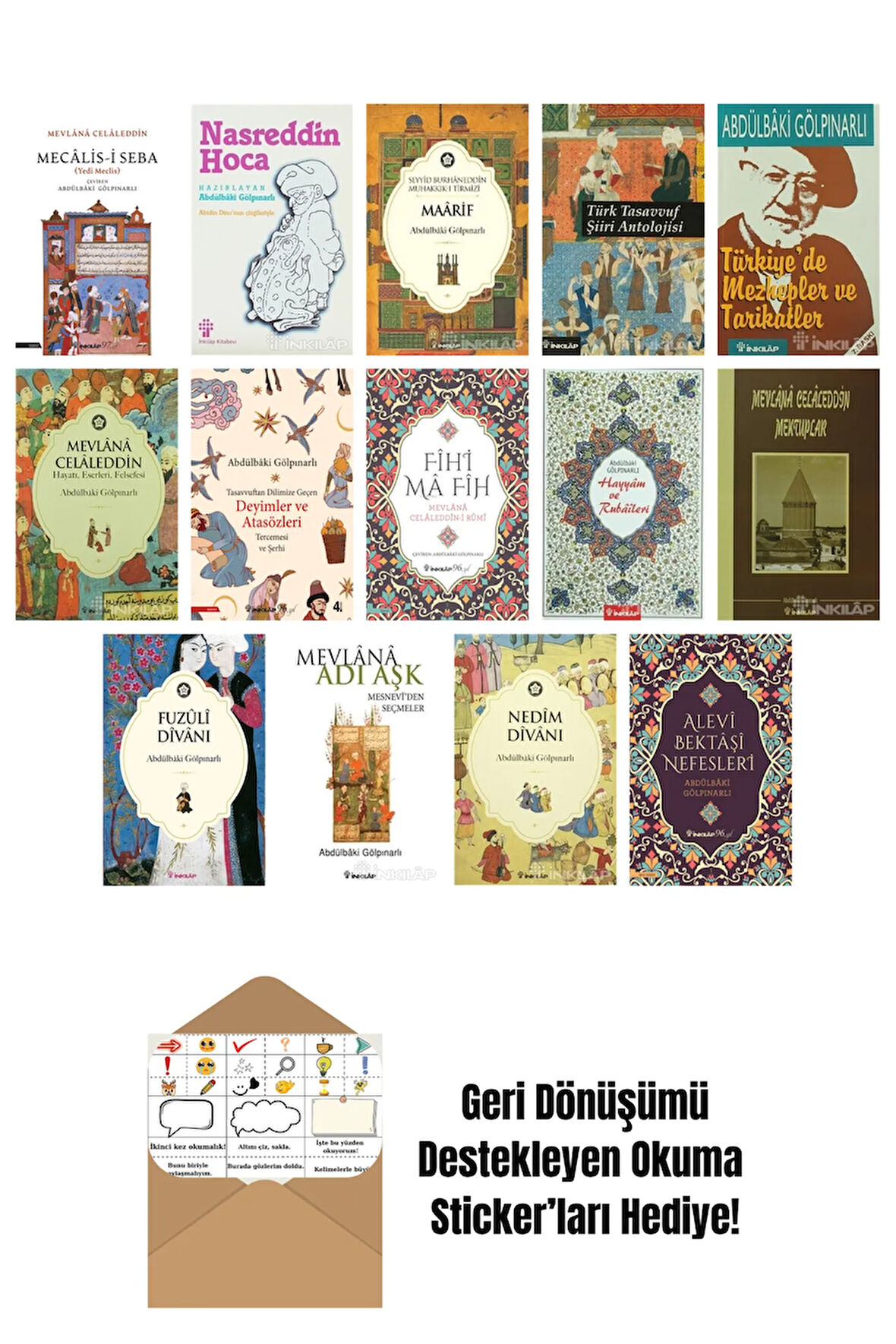 Abdülbaki Gölpınarlı 14 Kitap Seti + Okuma Sticker'ları