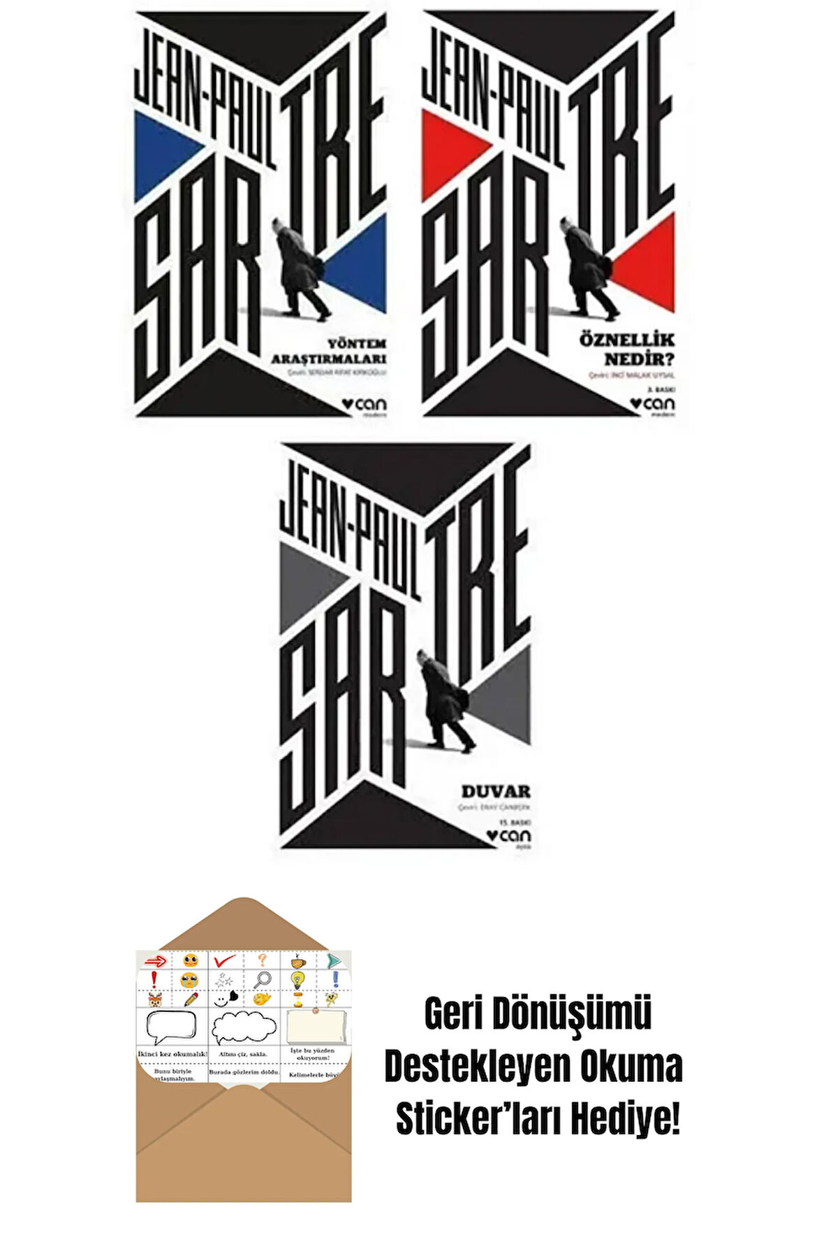 Jean-paul Sartre 3 Kitap Set + Okuma Sticker'ları