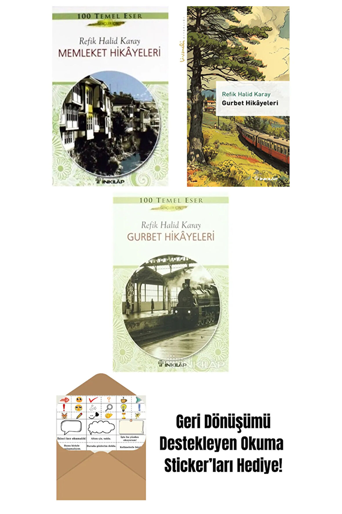 Refik Halid Karay 3 Kitap Seti + Okuma Sticker'ları