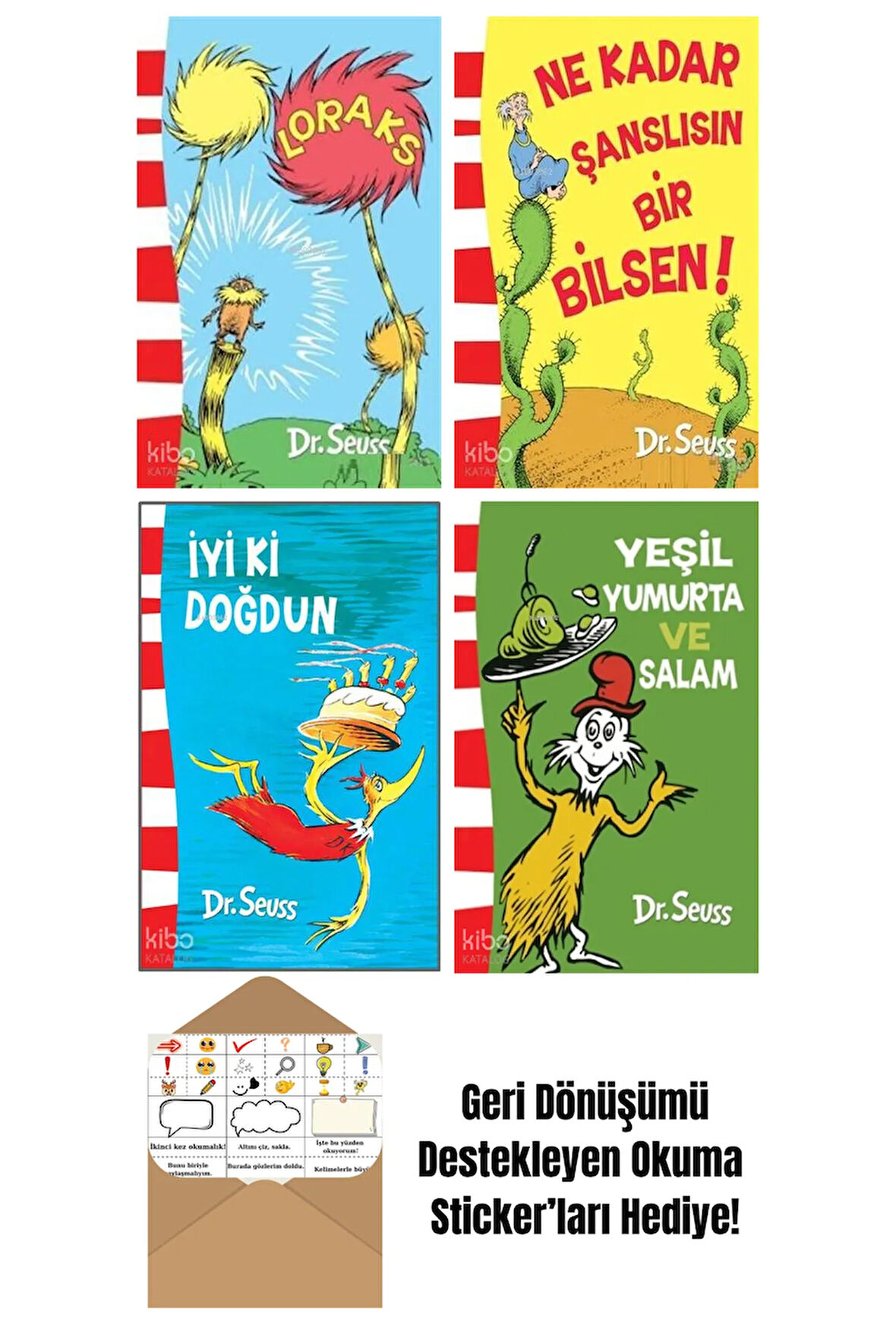 Seuss 4 Kitap Seti + Okuma Sticker'ları