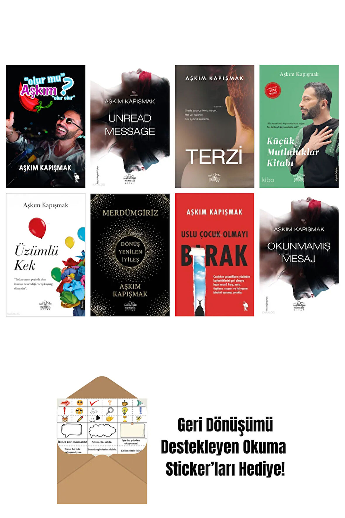 Aşkım Kapışmak 8 Kitap Seti + Okuma Sticker'ları