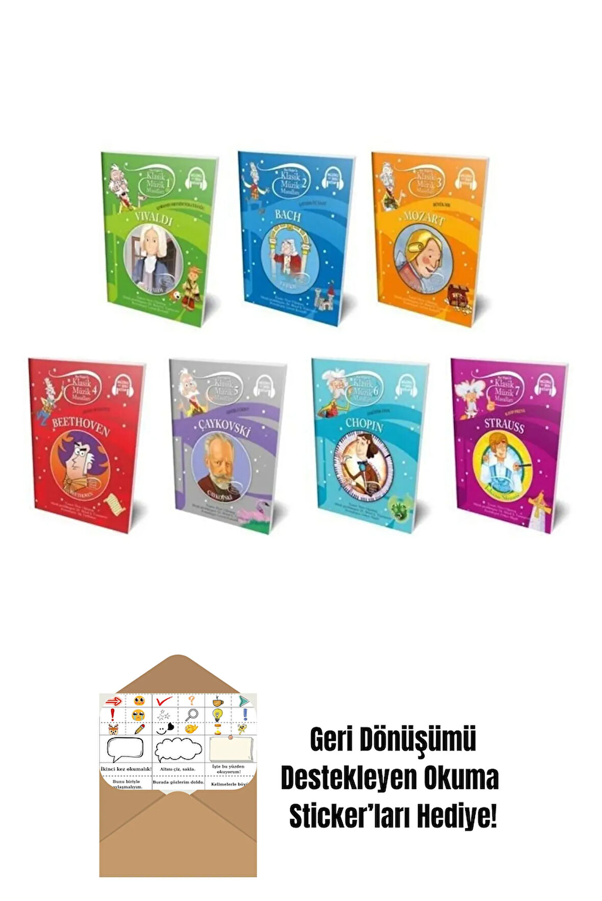 Klasik Müzik Masalları Seti 7 Kitap + Okuma Sticker'ları