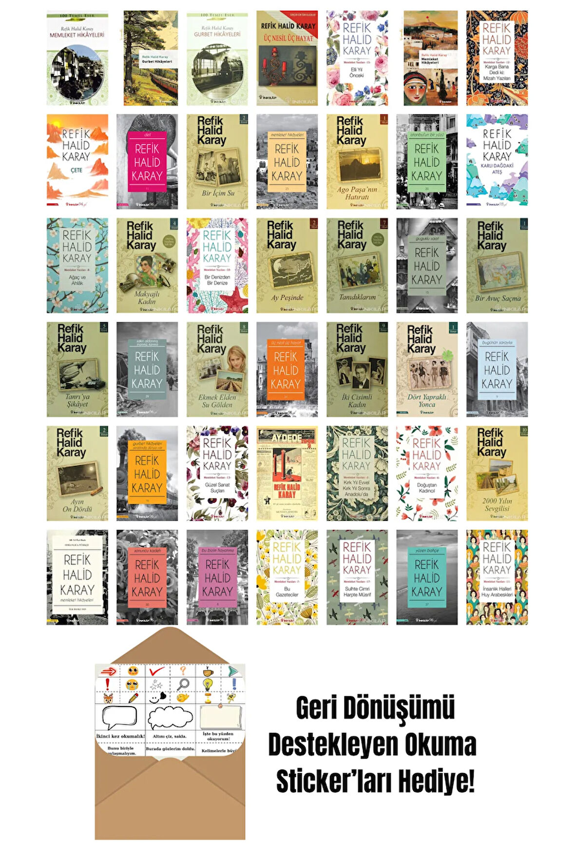 Refik Halid Karay 42 Kitap Seti + Okuma Sticker'ları