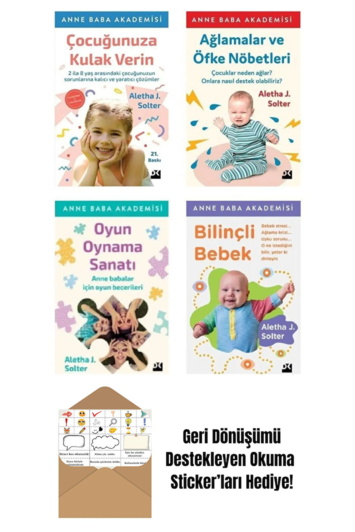 Aletha Solter Çocuk Eğitimi Seti 4 Kitap + Okuma Sticker'ları