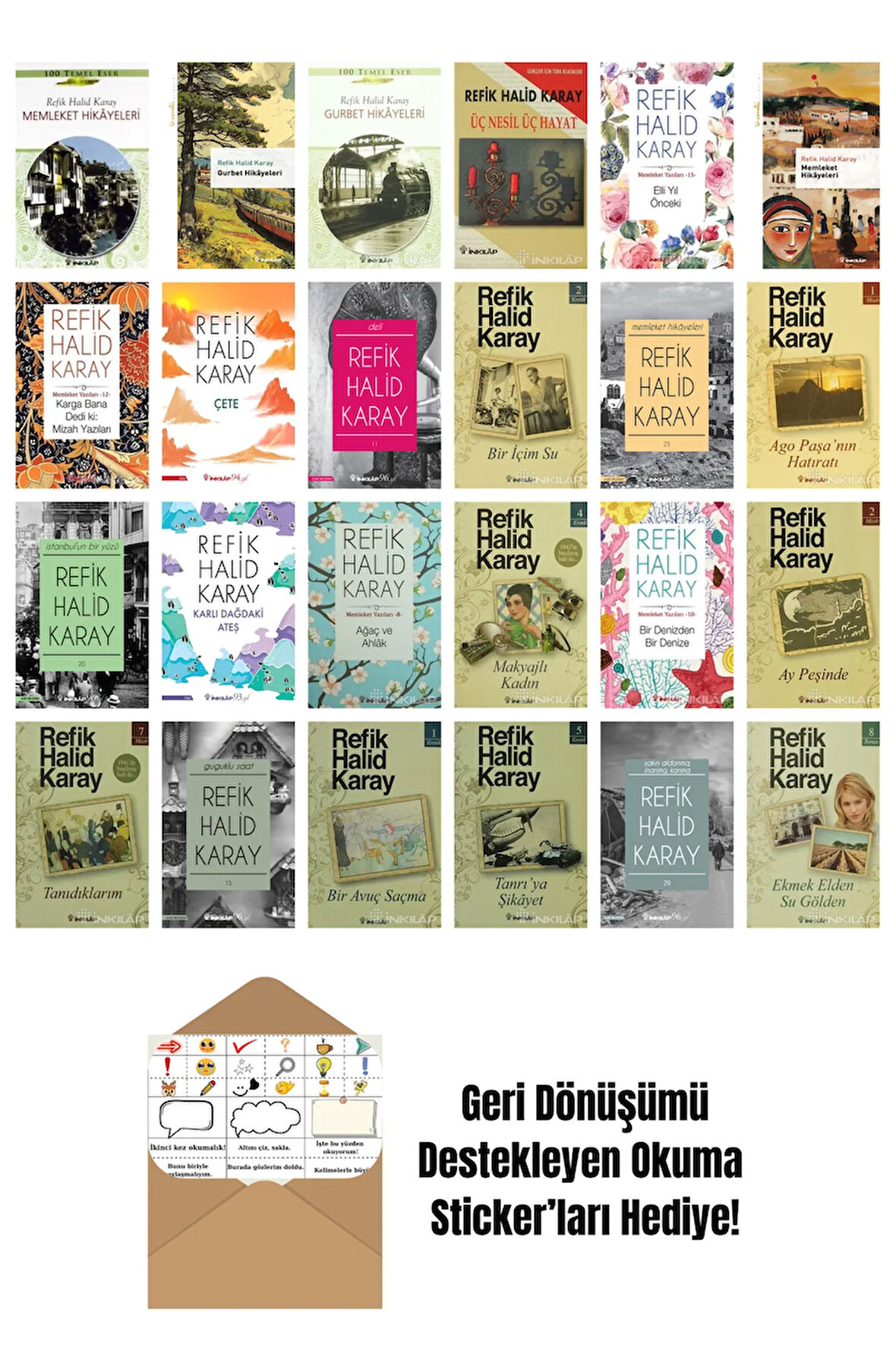 Refik Halid Karay 24 Kitap Seti + Okuma Sticker'ları