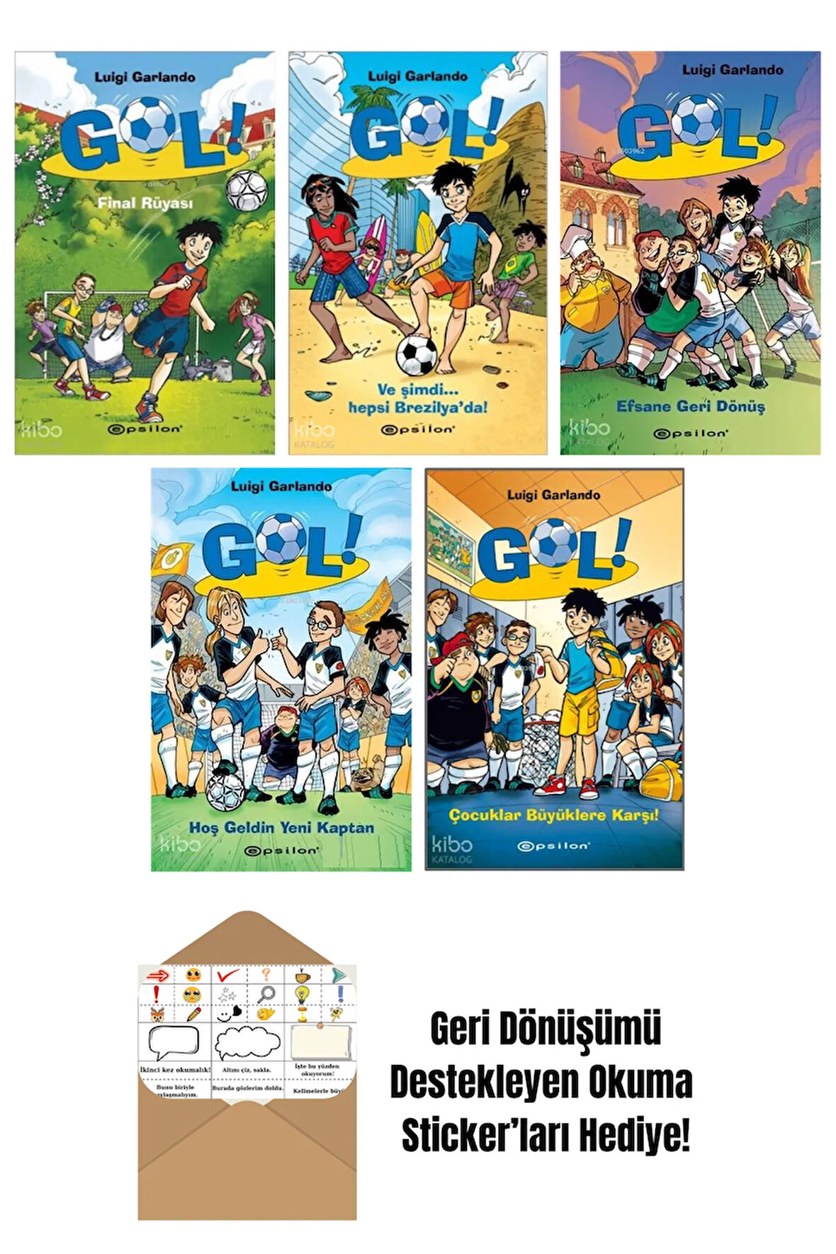 Luigi Garlando 5 Kitap Seti + Okuma Sticker'ları