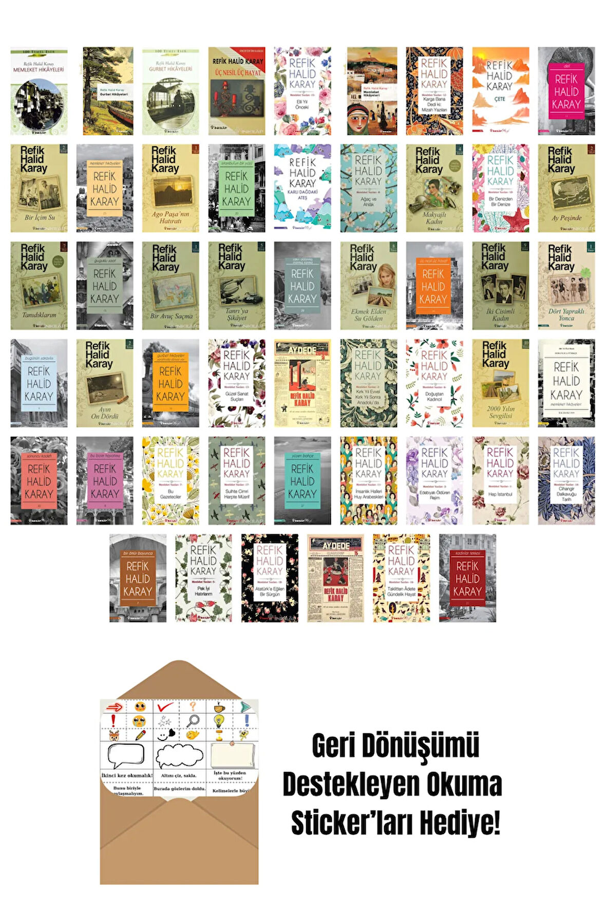 Refik Halid Karay 51 Kitap Seti + Okuma Sticker'ları