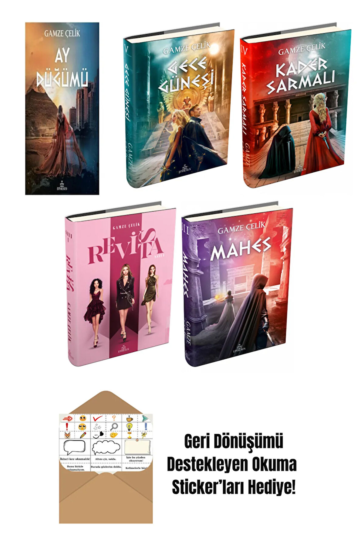 Gamze Çelik 5 Kitap Seti + Okuma Sticker'ları