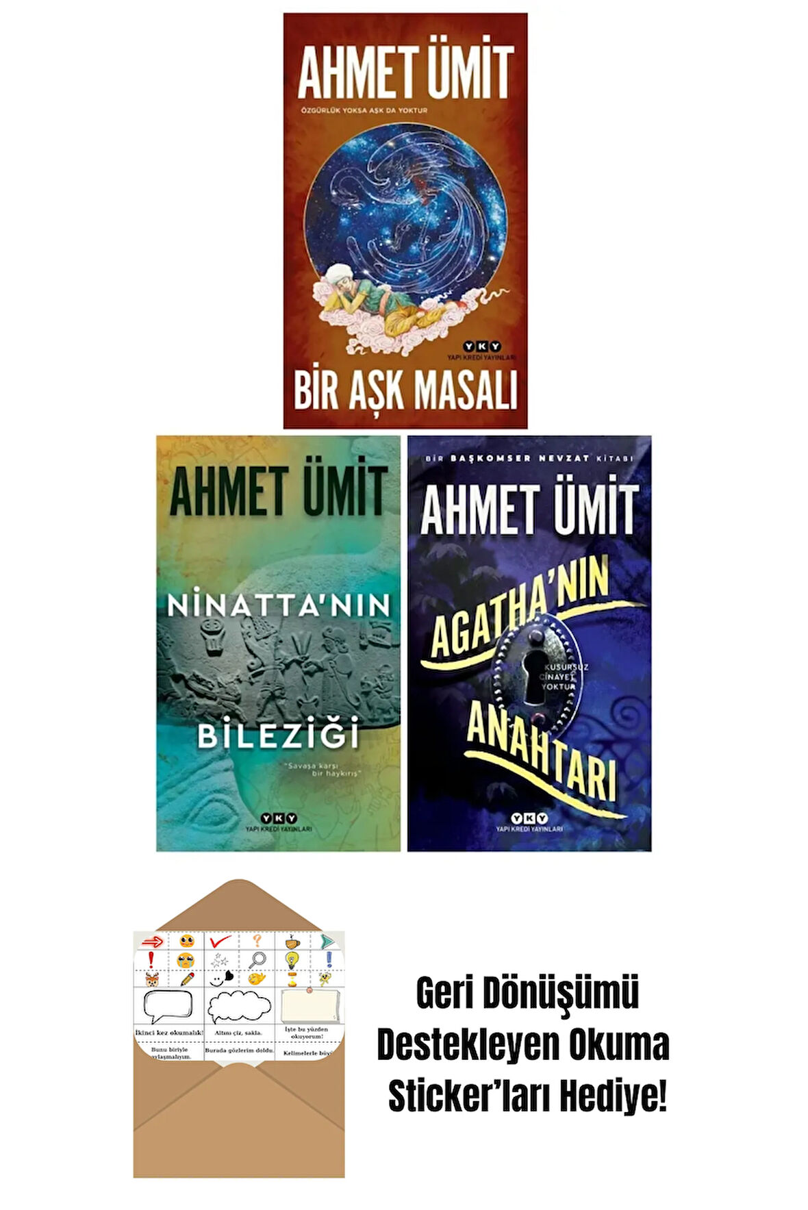 Ahmet Ümit 3 Kitap Set + Okuma Sticker'ları