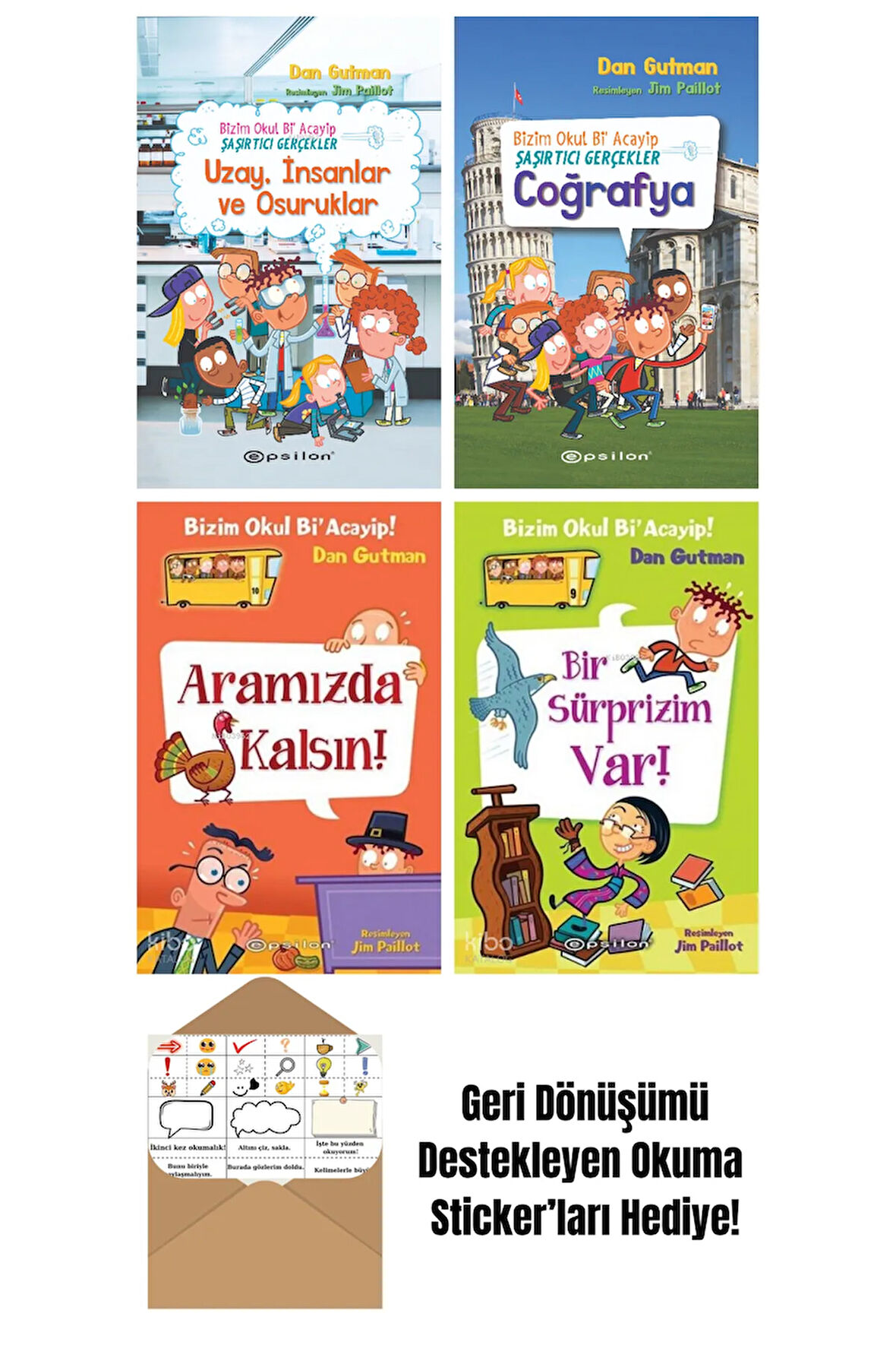Dan Gutman 4 Kitap Seti + Okuma Sticker'ları