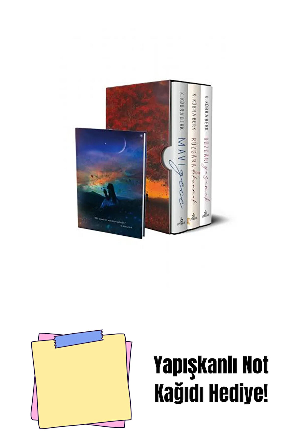 SET- K.KÜBRA BERK SERİSİ (3 KİTAP), CİLTLİ + Yapışkanlı Not Kağıdı