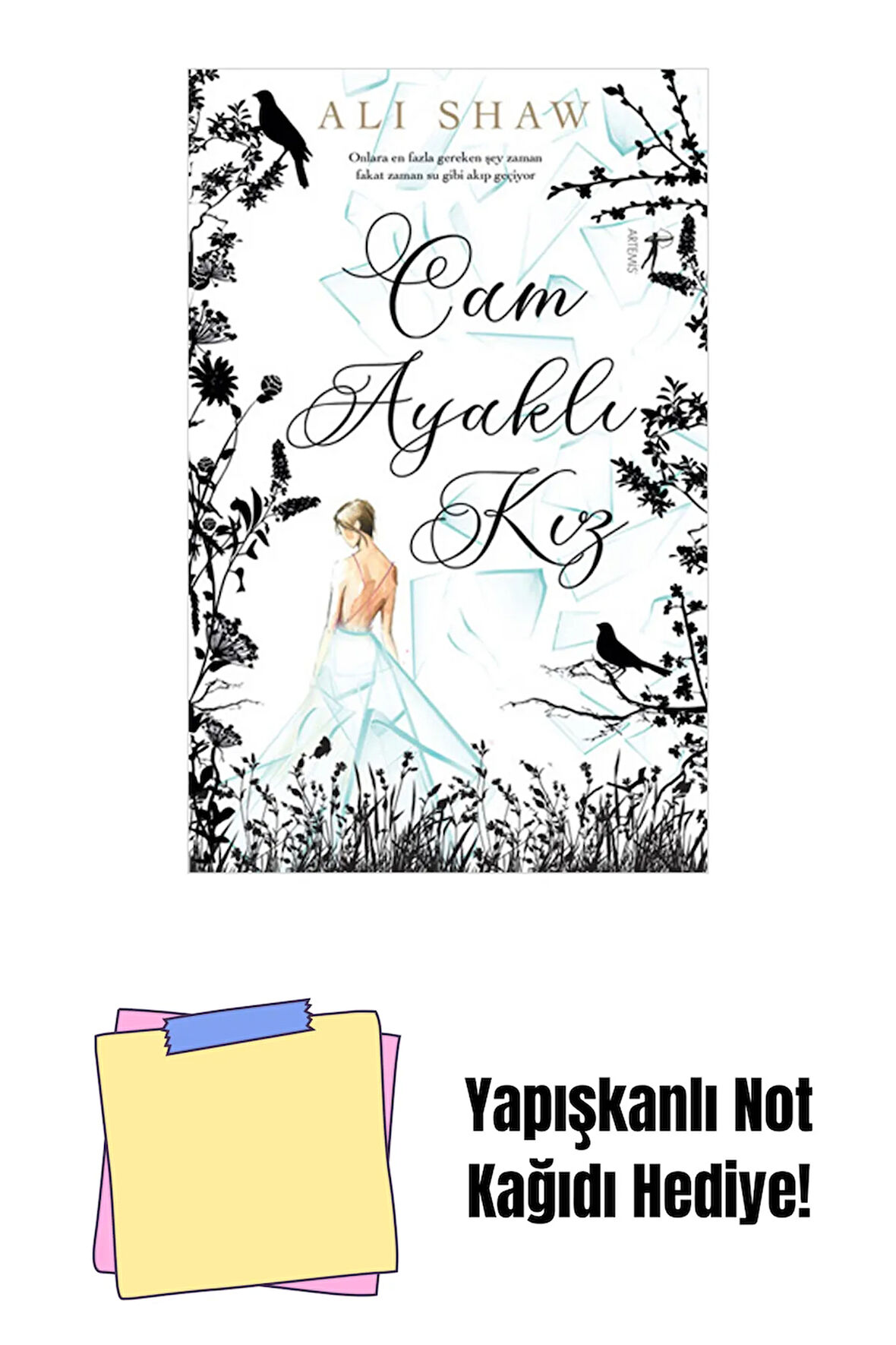 Cam Ayaklı Kız + Yapışkanlı Not Kağıdı