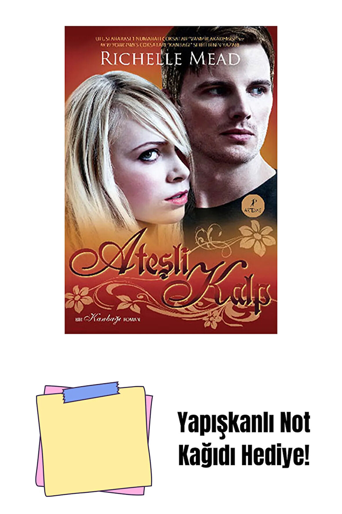 Ateşli Kalp + Yapışkanlı Not Kağıdı