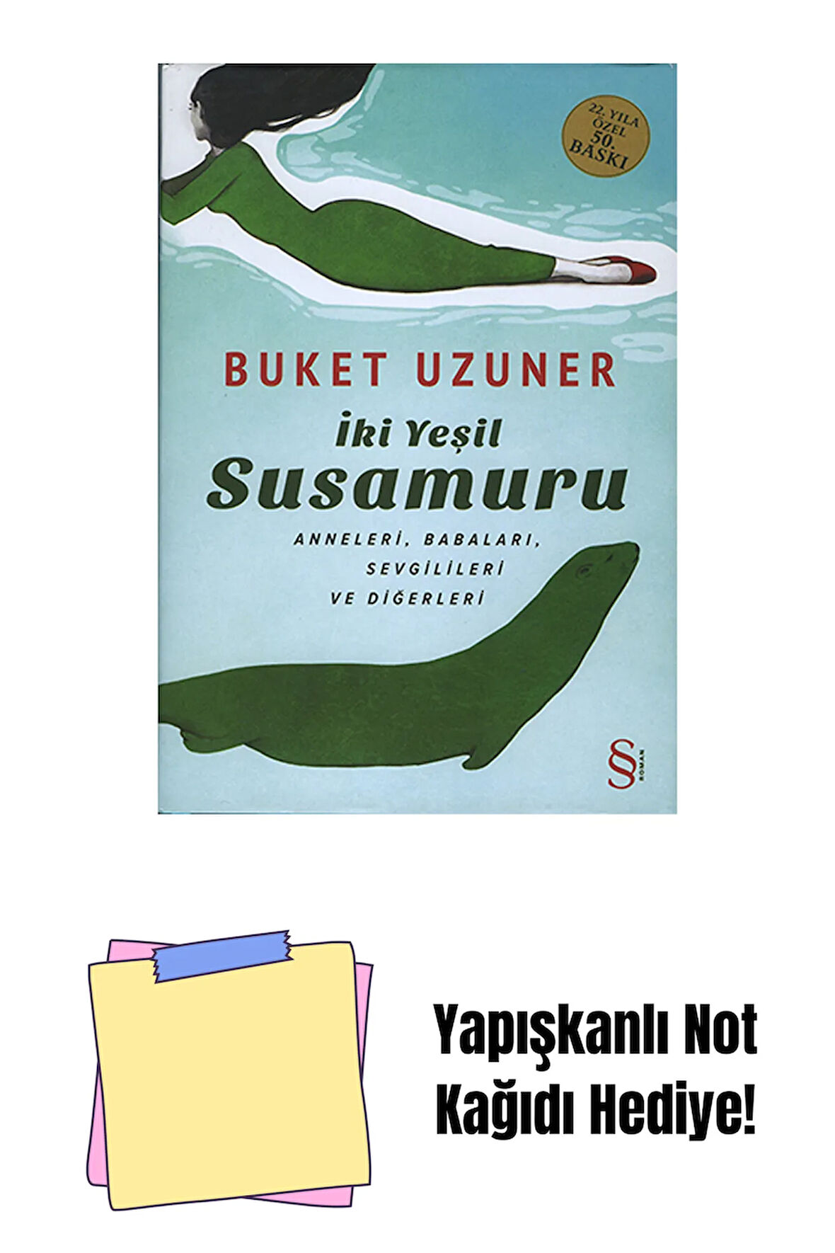İki Yeşil Su Samuru Ciltli + Yapışkanlı Not Kağıdı