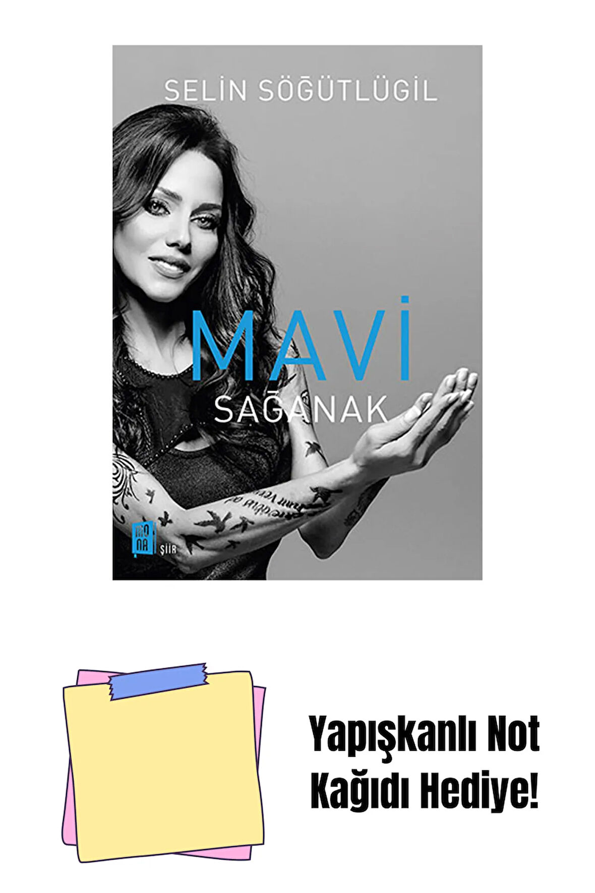 Mavi Sağanak + Yapışkanlı Not Kağıdı