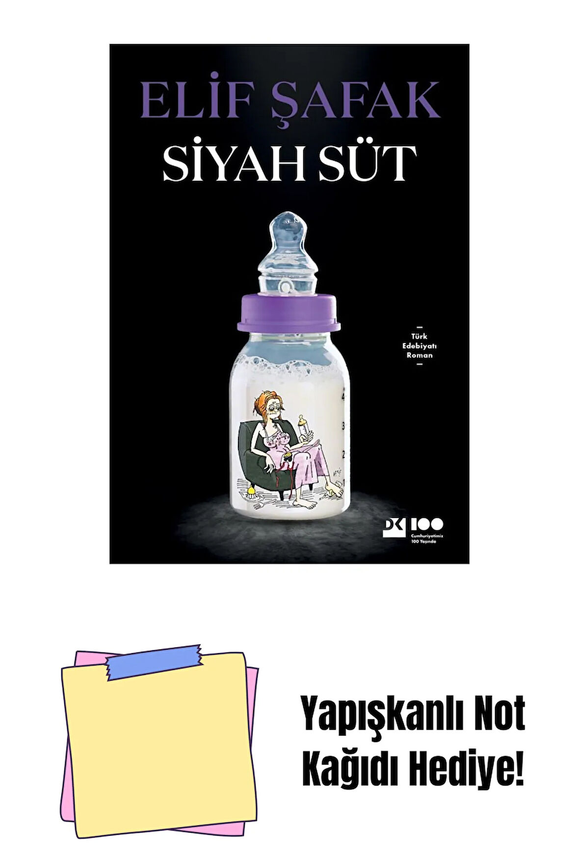 Siyah Süt + Yapışkanlı Not Kağıdı