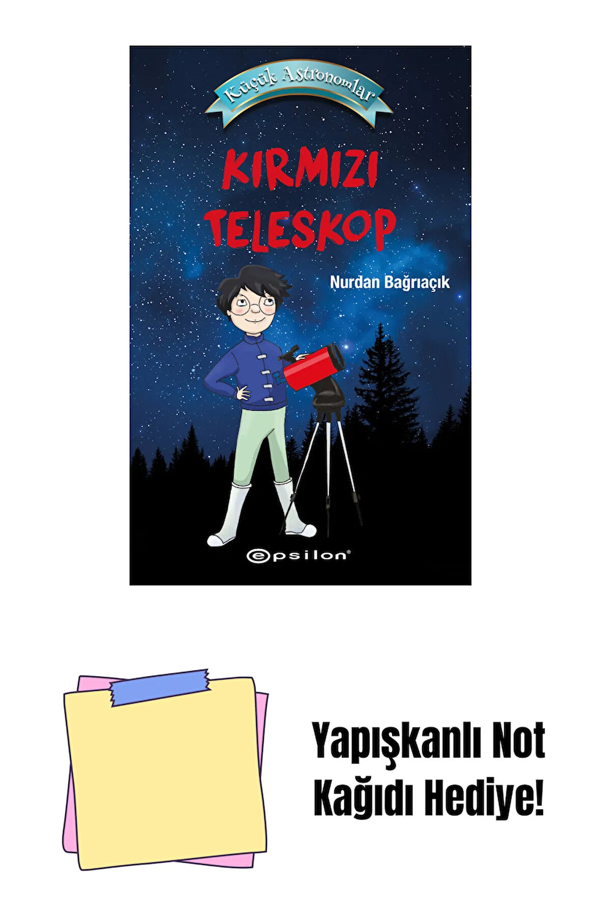 Kırmızı Teleskop (Karton Kapak) + Yapışkanlı Not Kağıdı