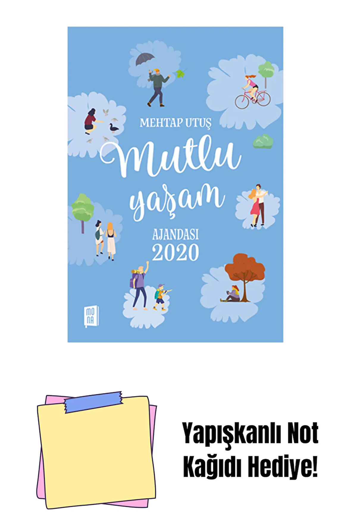 Mutlu Yaşam Ajandası 2020 + Yapışkanlı Not Kağıdı