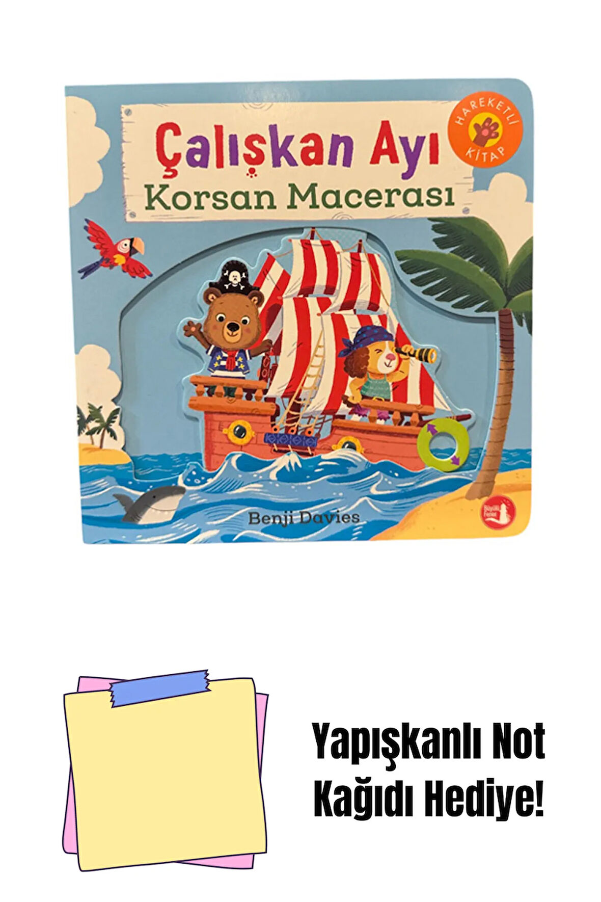 Çalışkan Ayı - Korsan Macerası (Ciltli - Hareketli Kitap) + Yapışkanlı Not Kağıdı