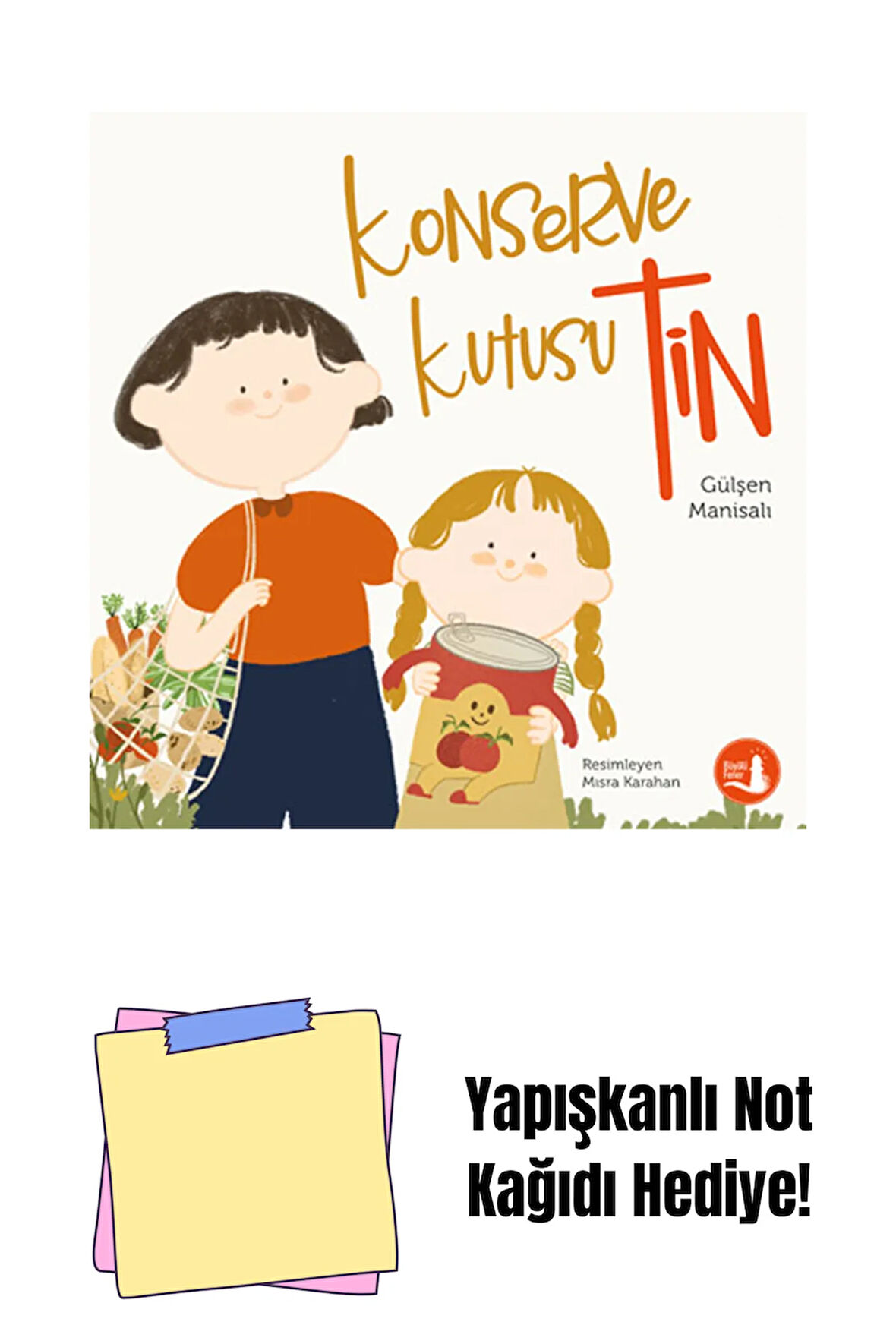 Konserve Kutusu Tin + Yapışkanlı Not Kağıdı