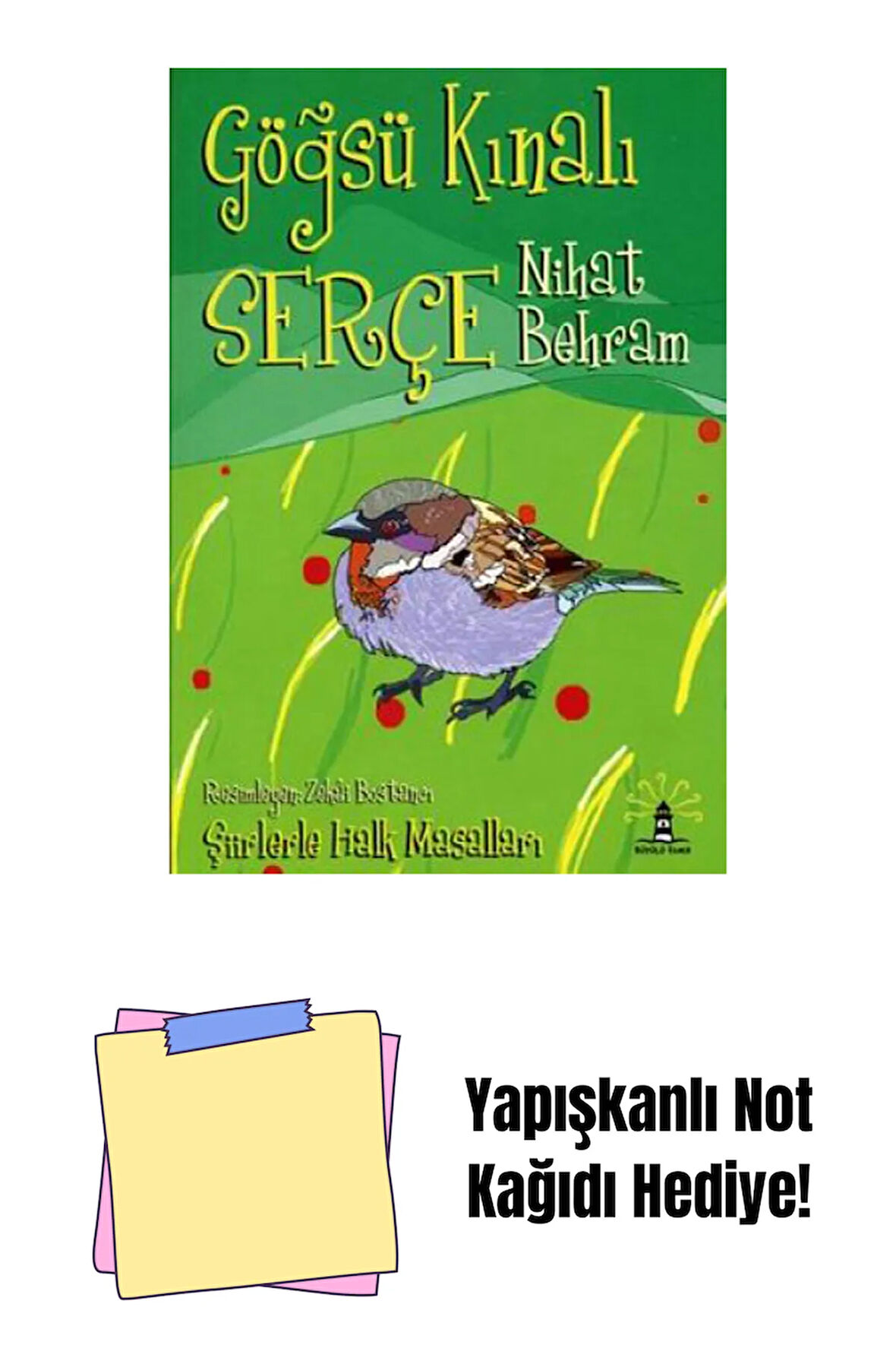 Göğsü Kınalı Serçe + Yapışkanlı Not Kağıdı