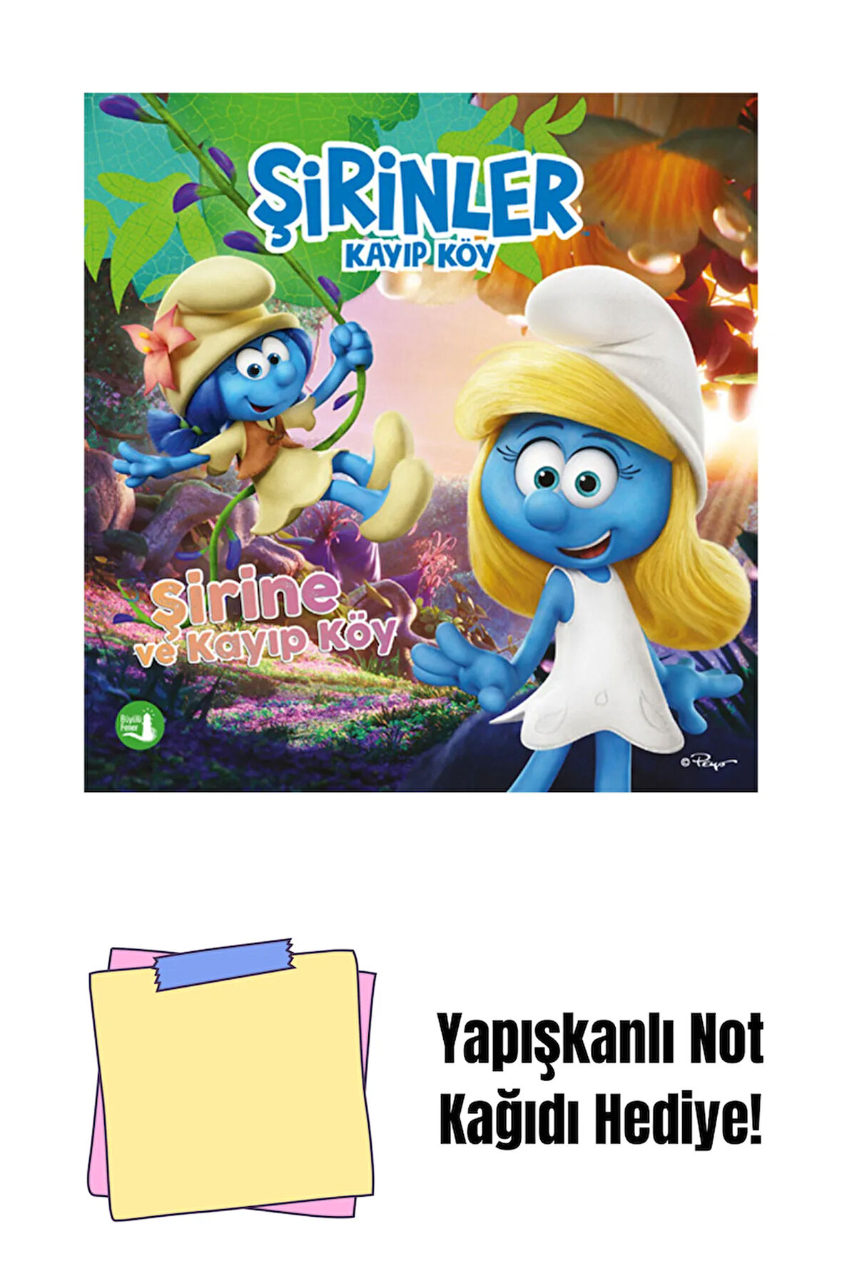 Şirinler ile Hikâyeli Boyama Kitabı - Şirine + Yapışkanlı Not Kağıdı