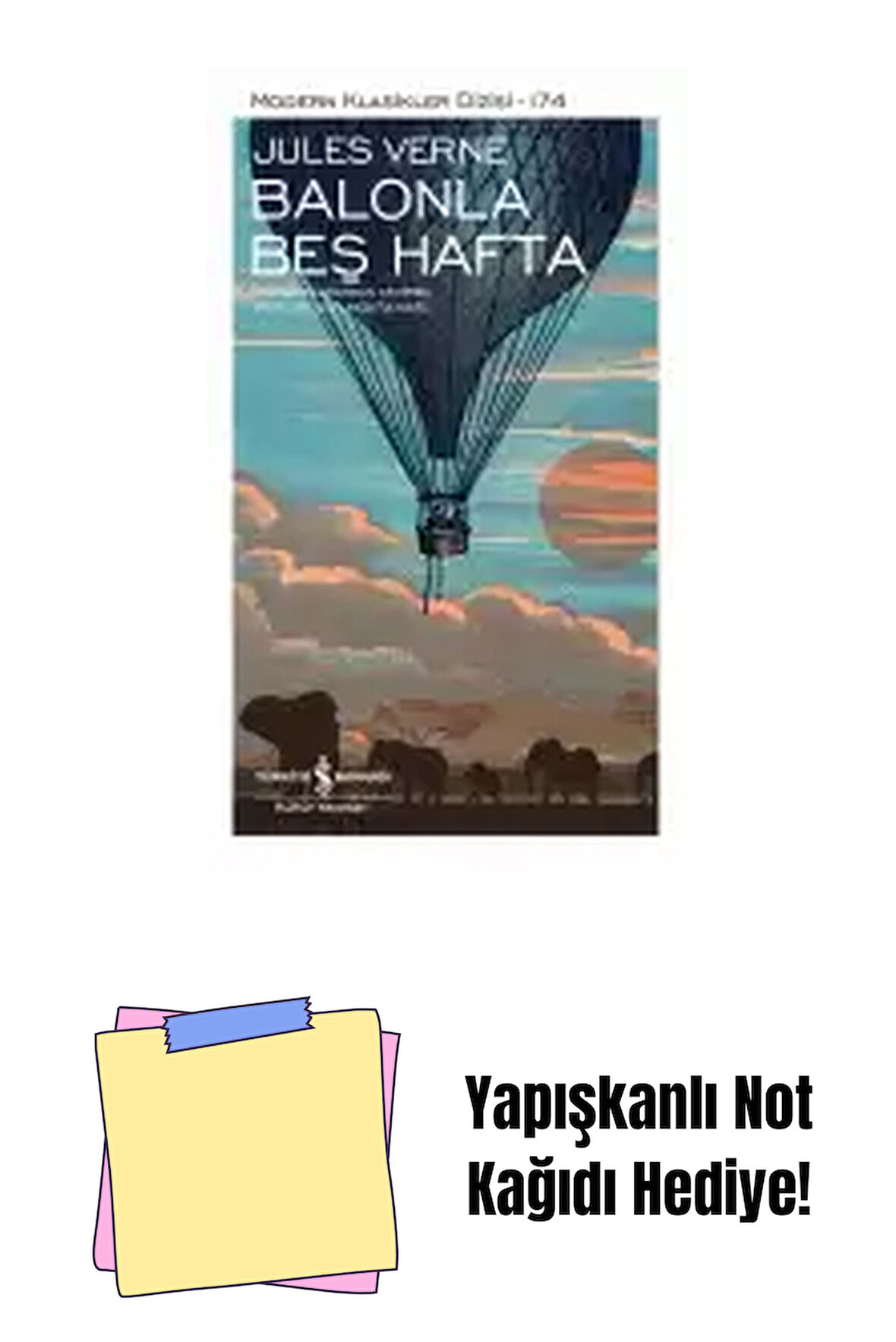Balonla Beş Hafta – Sert Kapak + Yapışkanlı Not Kağıdı
