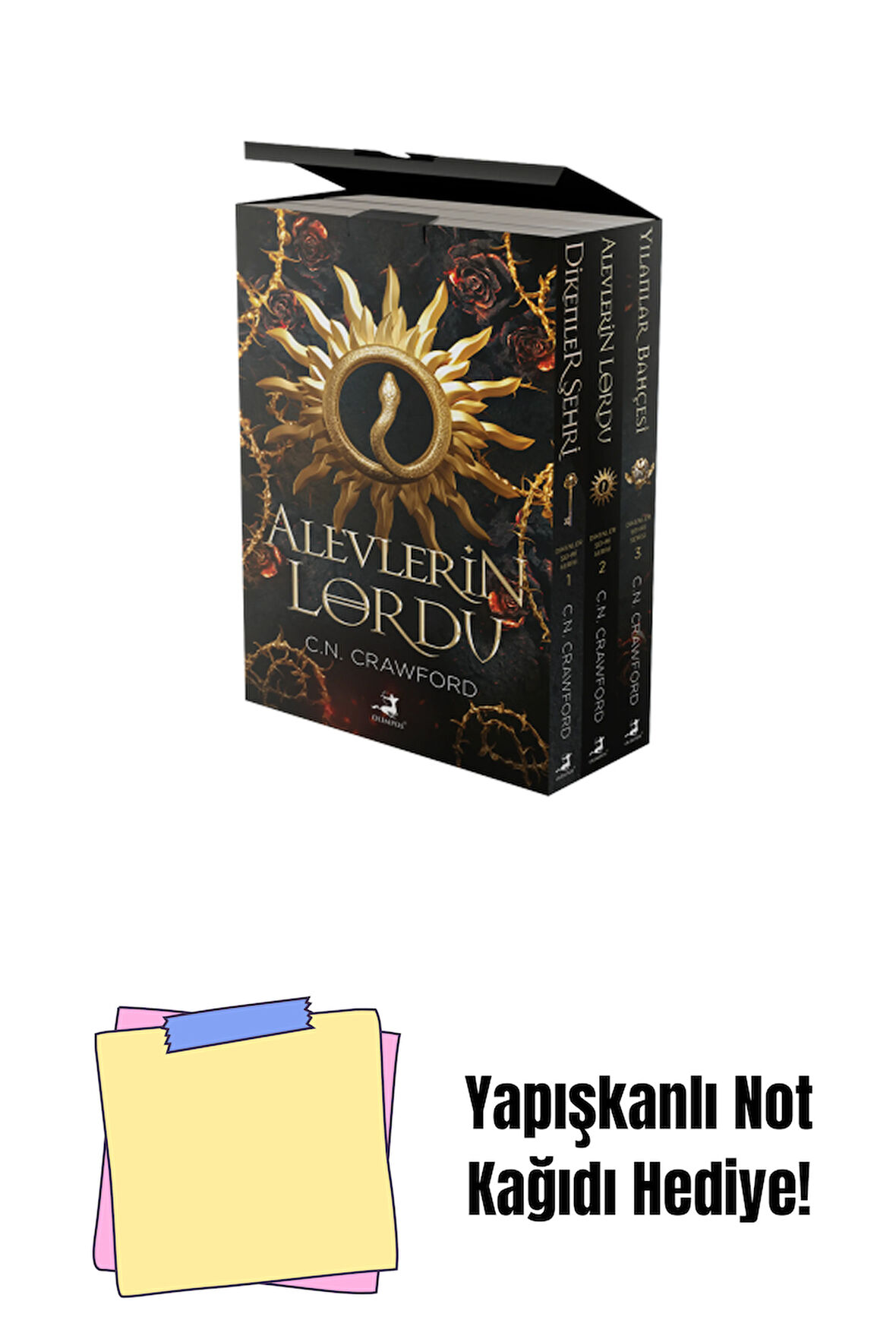 Dikenler Şehri Serisi 3 Kitaplık Kutulu Set (Karton Kapak) + Yapışkanlı Not Kağıdı