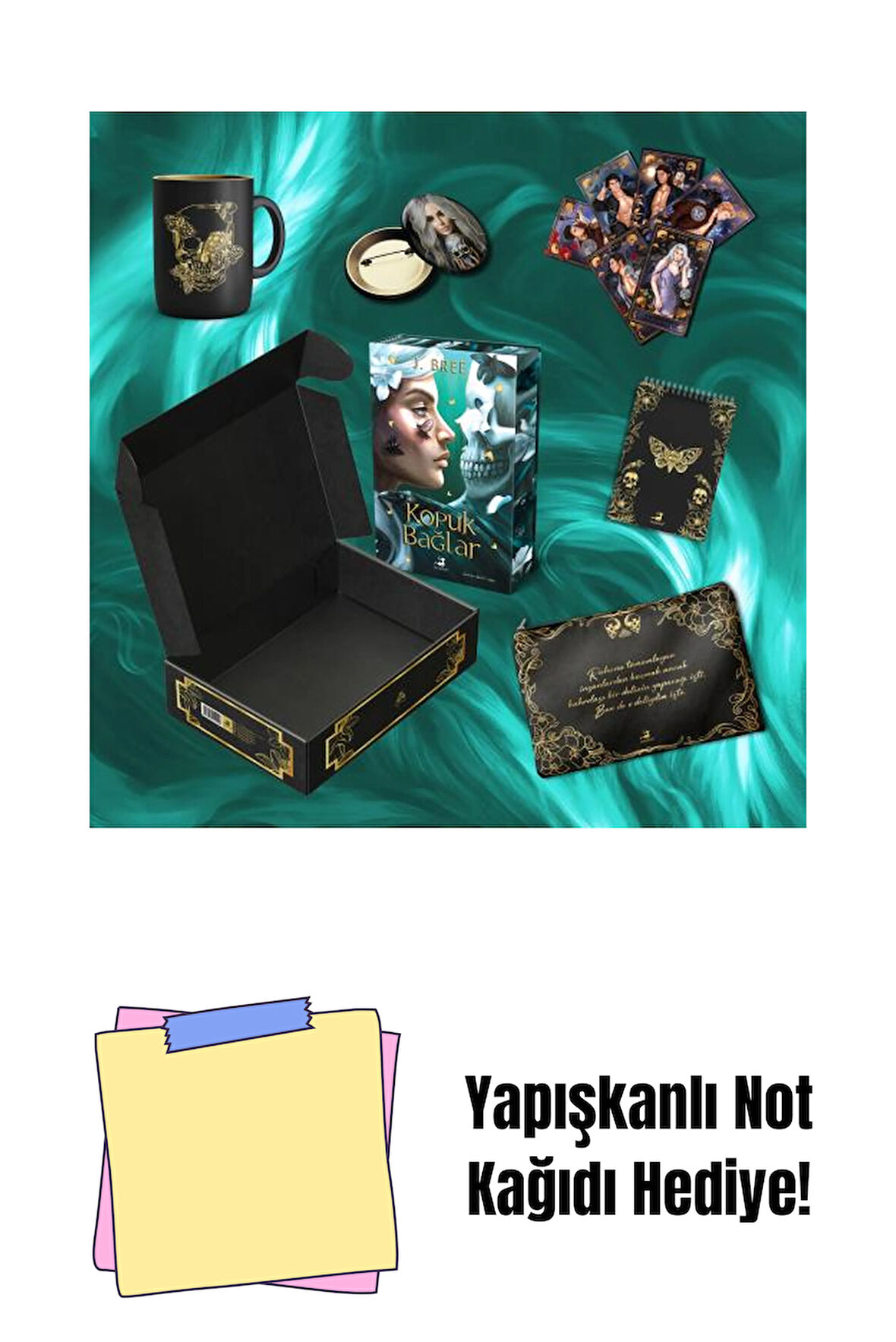 KUTULU SET - KOPUK BAĞLAR CİLTLİ + Yapışkanlı Not Kağıdı