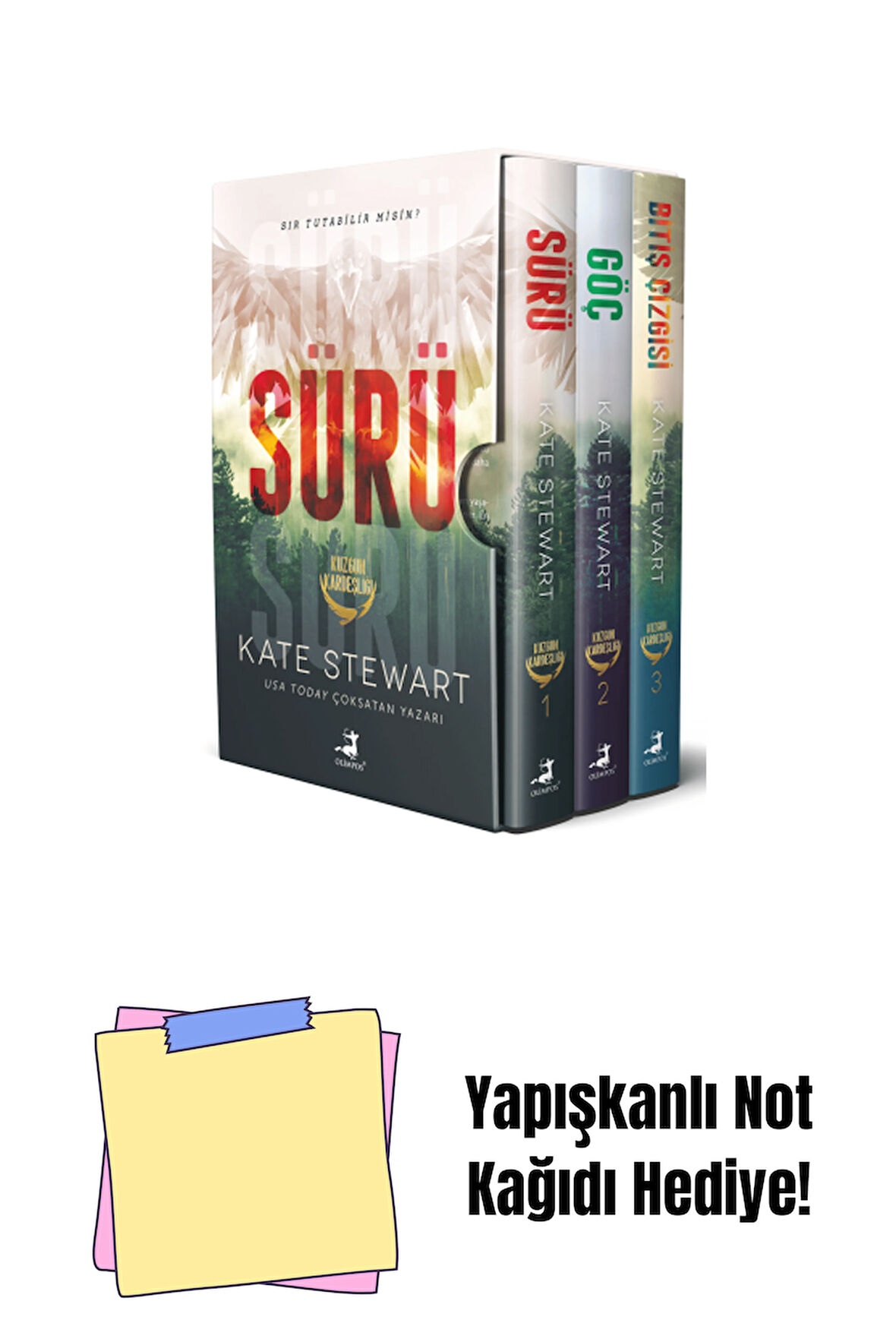 Kuzgun Kardeşliği Serisi – 3 Kitaplık Kutulu Set + Yapışkanlı Not Kağıdı