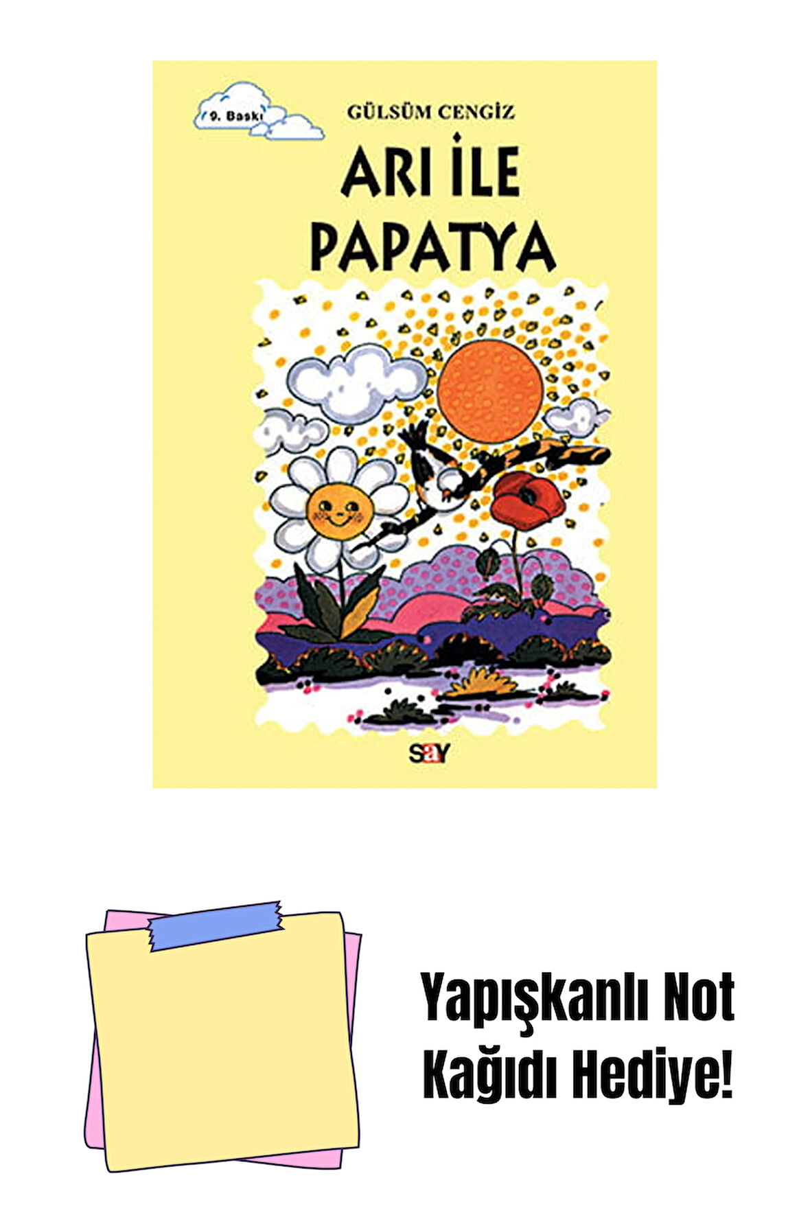 Arı ile Papatya + Yapışkanlı Not Kağıdı