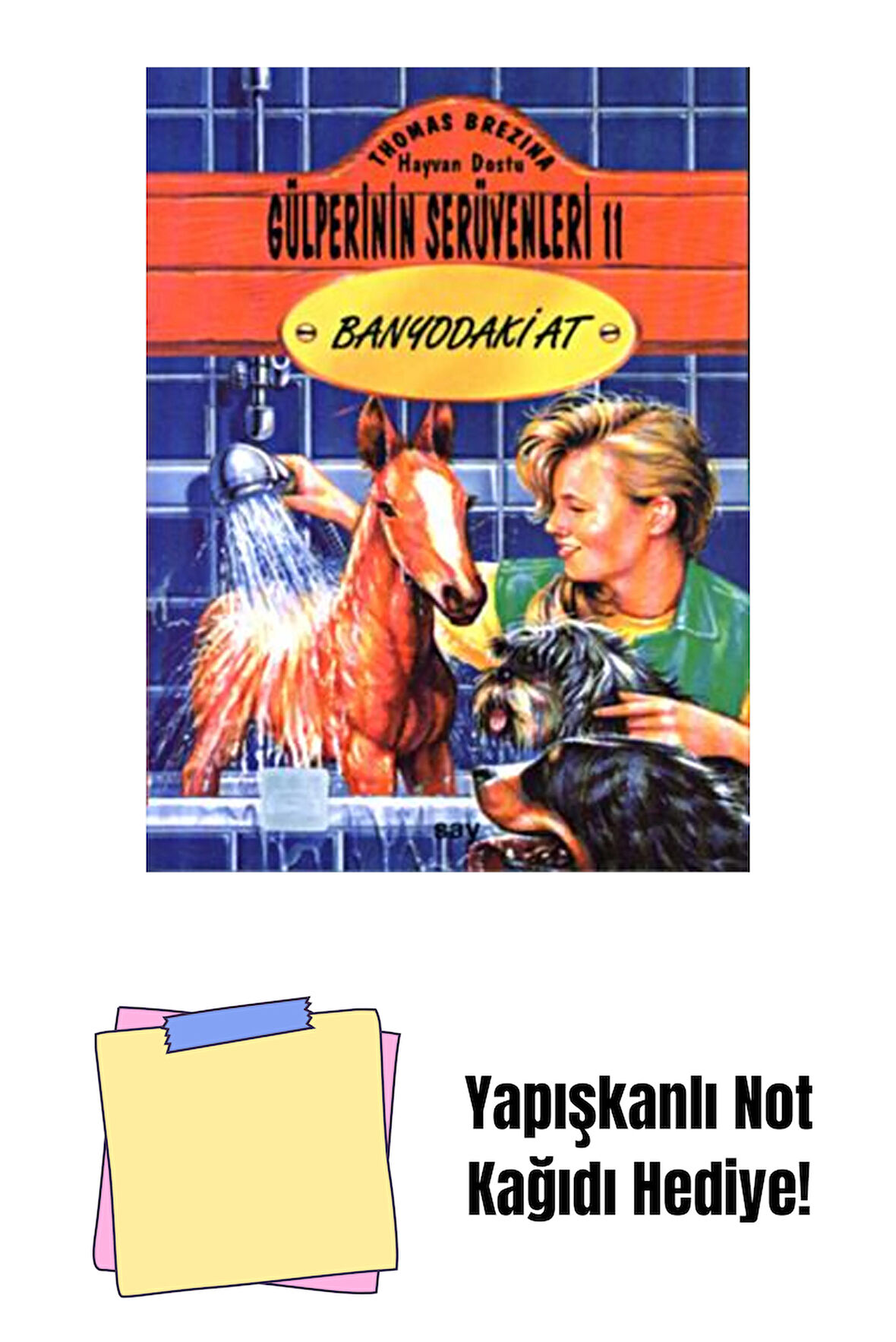 Banyodaki At + Yapışkanlı Not Kağıdı