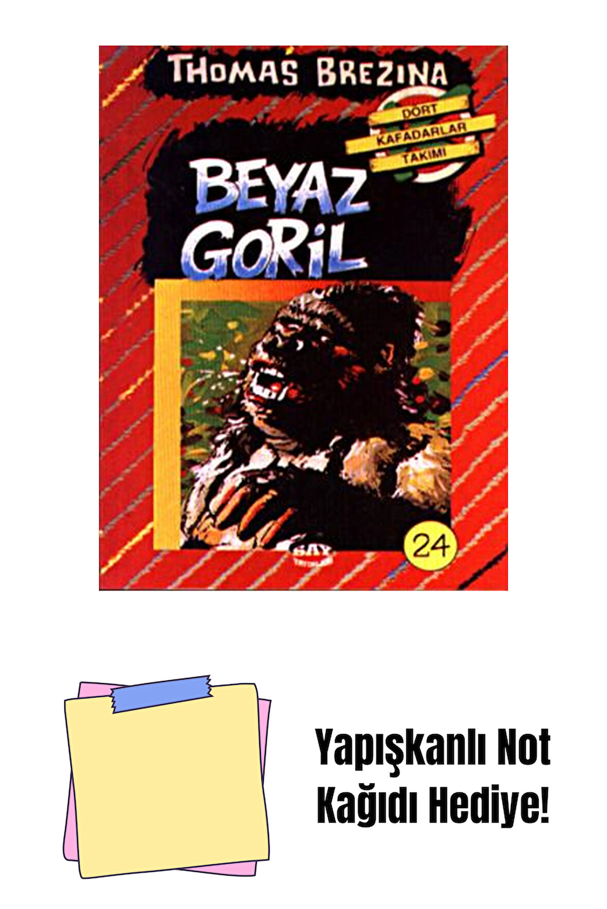 Beyaz Goril + Yapışkanlı Not Kağıdı