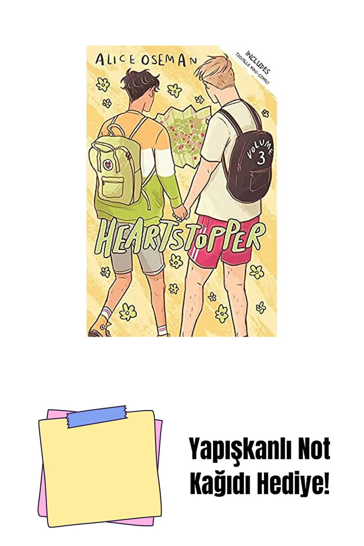 Heartstopper Volume Three: The bestselling graphic novel, now on Netflix! + Yapışkanlı Not Kağıdı
